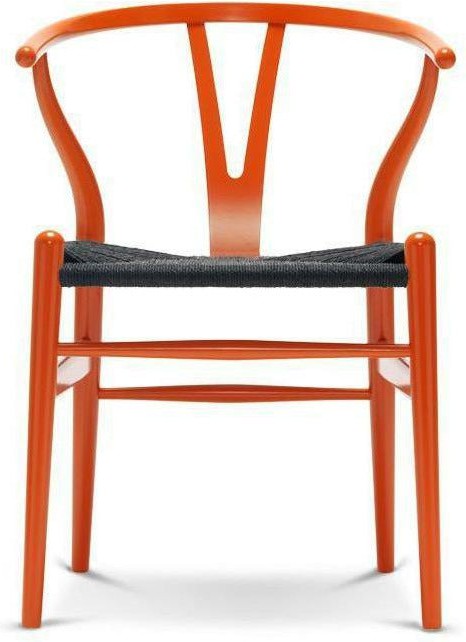 [product_category]-Carl Hansen Ch24 Y Chair Chair Black Paper Cord, Beech/Orange Red-Carl Hansen-CH24-black-beechorangered-CAR-1