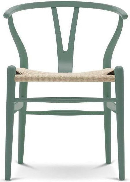 Přírodní papírový šňůra pro židle Carl Hansen CH24 Y, buk/benzín zelená