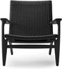 Lounge židle  CH25 barevný dub/černý papírový šňůra