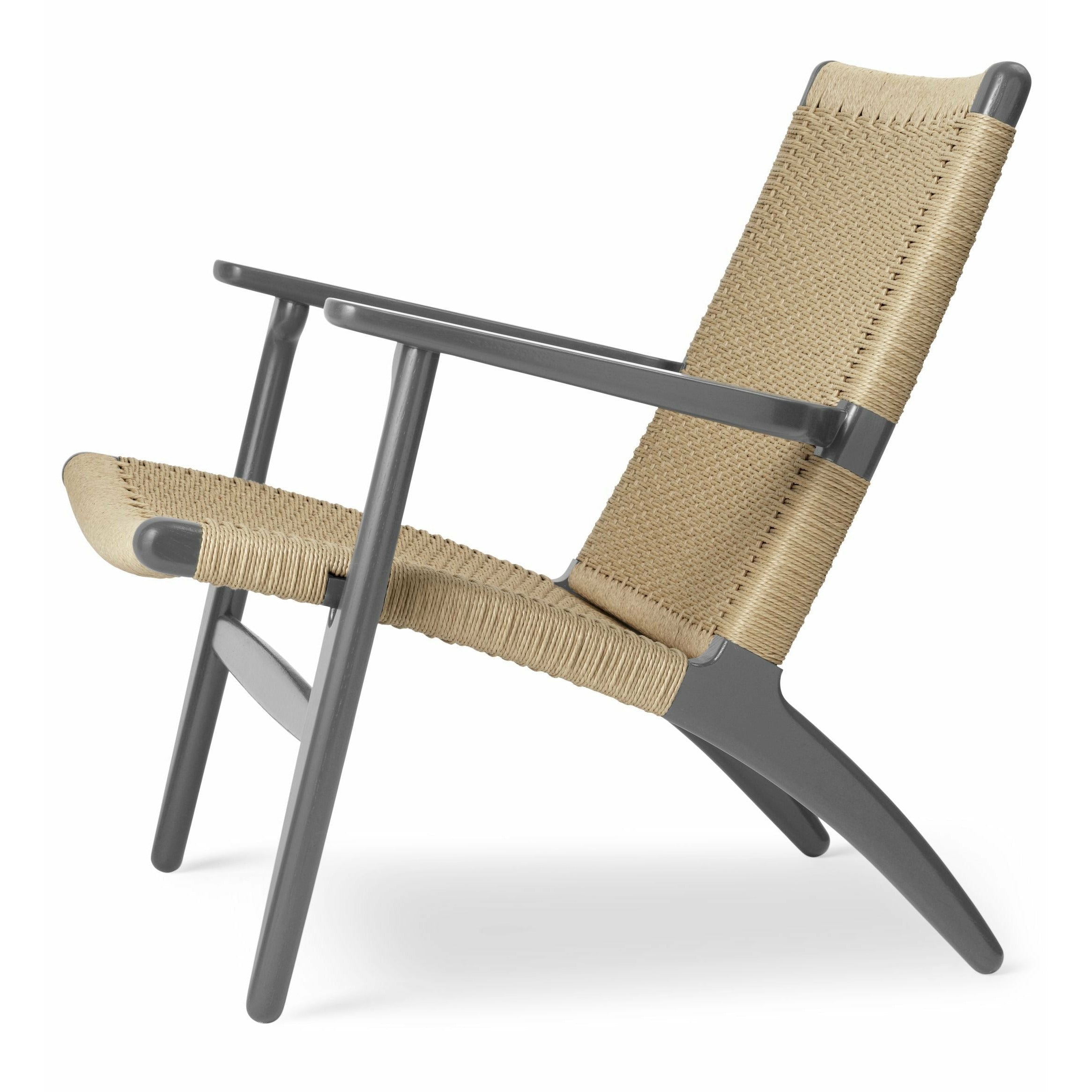Carl Hansen Ch25 Lounge Chair Oak, Slate Brown/Natural Cord Special Edition