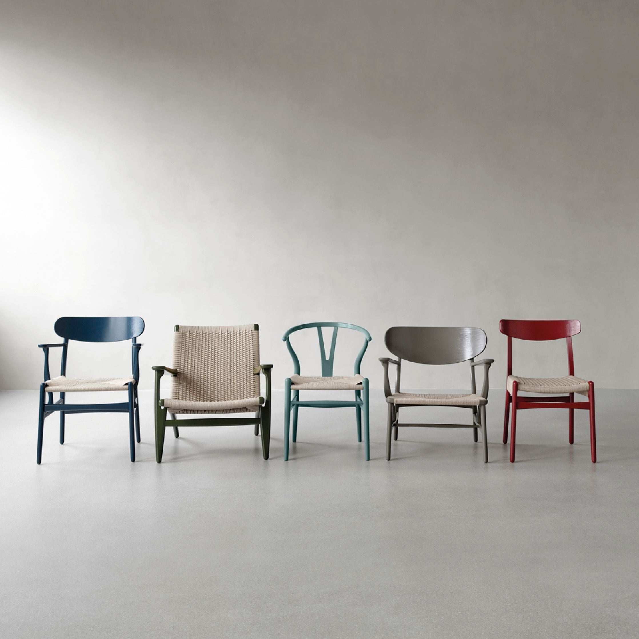 Carl Hansen Ch25 Lounge Chair Oak, Slate Brown/Natural Cord Special Edition