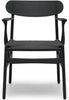 Židle Carl Hansen CH26, barevný dubový/černý papírový šňůra