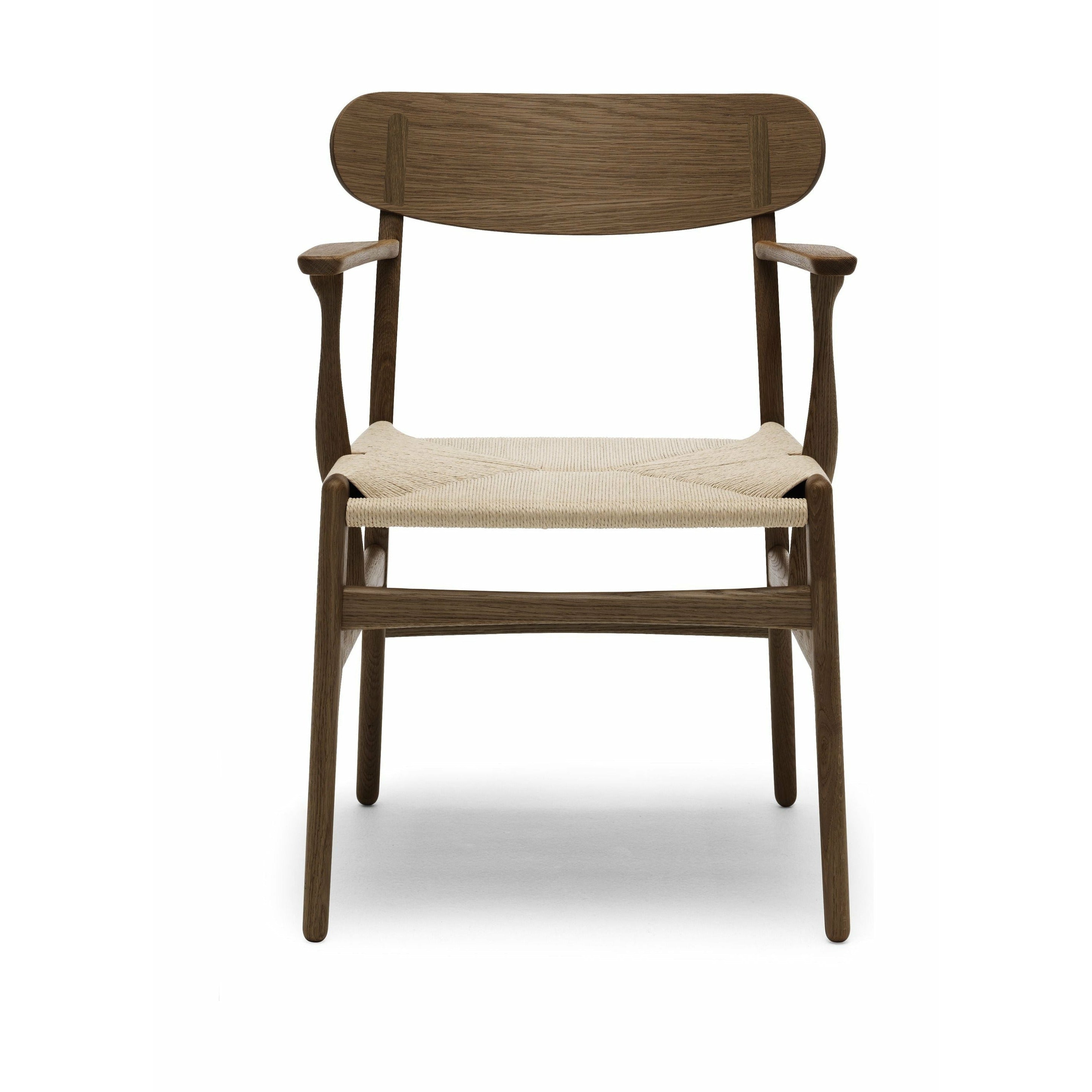 [product_category]-Carl Hansen Ch26 Chair Oak Smoke Colored Oil/Arm And Back: Oak/Cap: Oak, Natural Cord-Carl Hansen-CH26-oak-smokedoil-papercord-natural-CAR-1