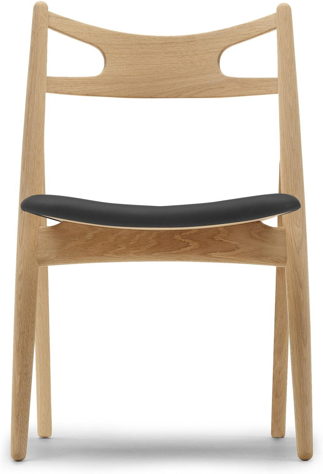 [product_category]-Carl Hansen Ch29 P Sawbuck Chair, Oiled Oak/Black Leather-Carl Hansen-CH29P-thor301-oakoiled-CAR-1