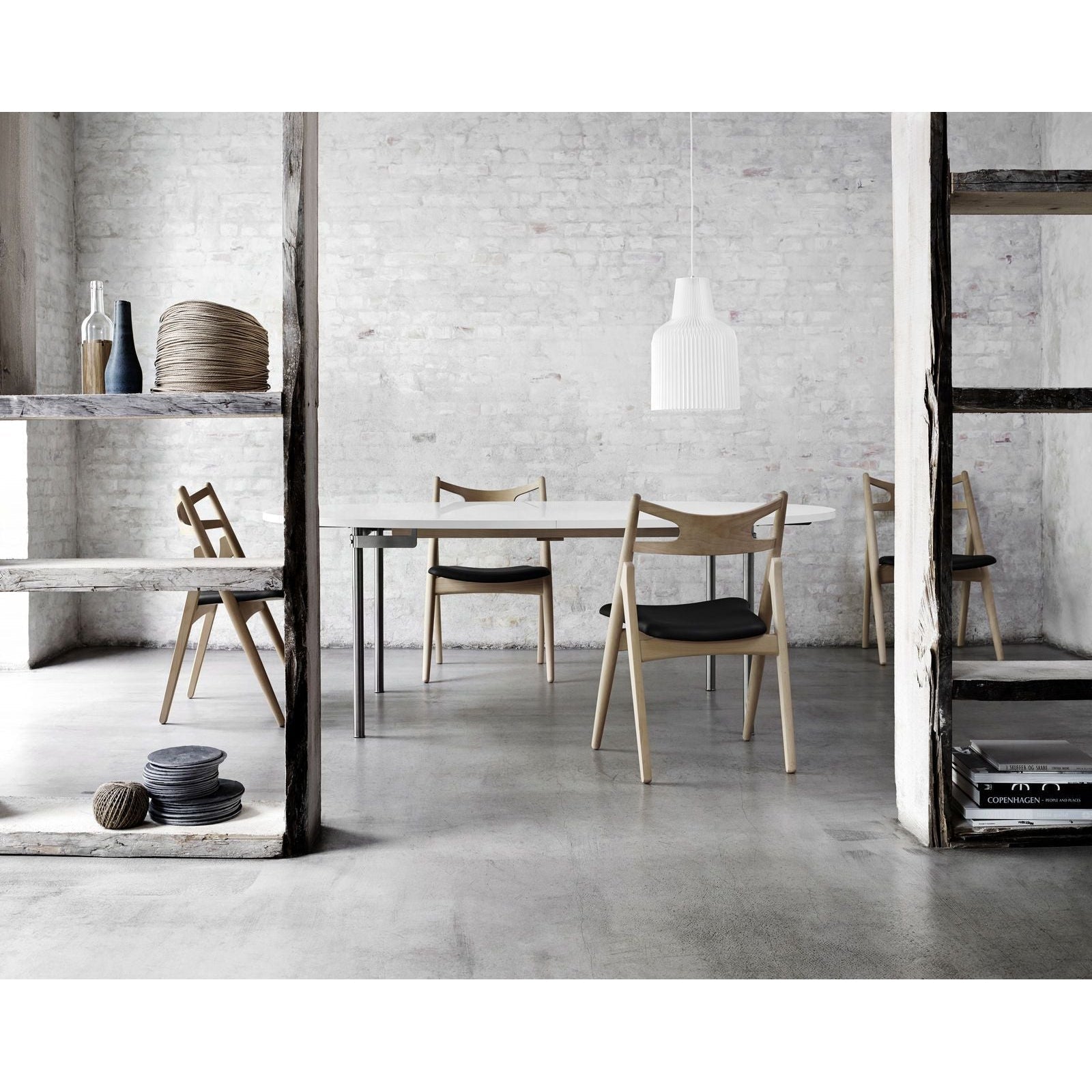 [product_category]-Carl Hansen Ch29 P Sawbuck Chair, Oiled Oak/Black Leather-Carl Hansen-CH29P-thor301-oakoiled-CAR-2