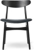 Židle Carl Hansen CH30P, obarvený dub, tmavě modrá kůže