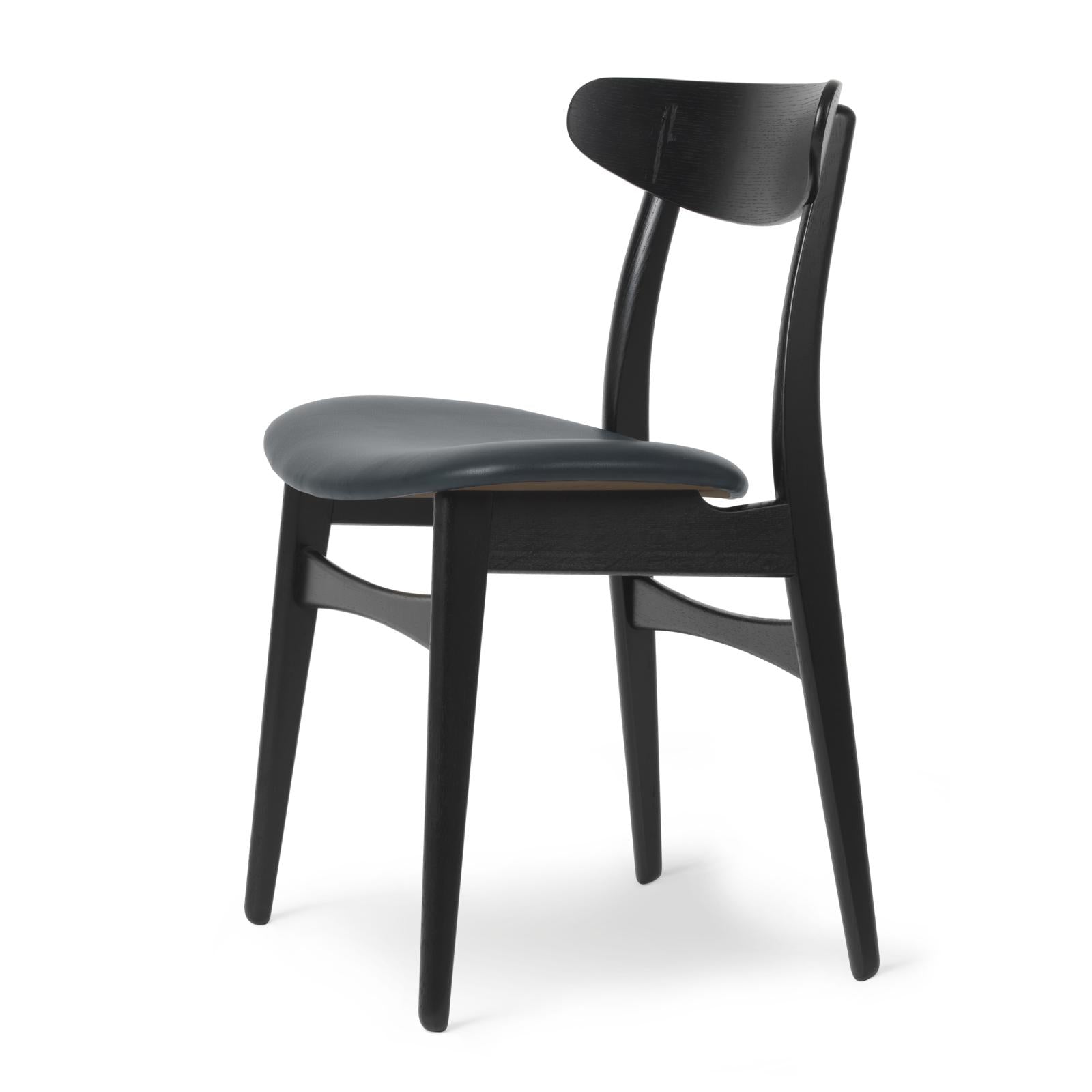 [product_category]-Carl Hansen Ch30p Chair, Dyed Oak, Dark Blue Leather-Carl Hansen-CH30P-blackoak-thor350-CAR-3