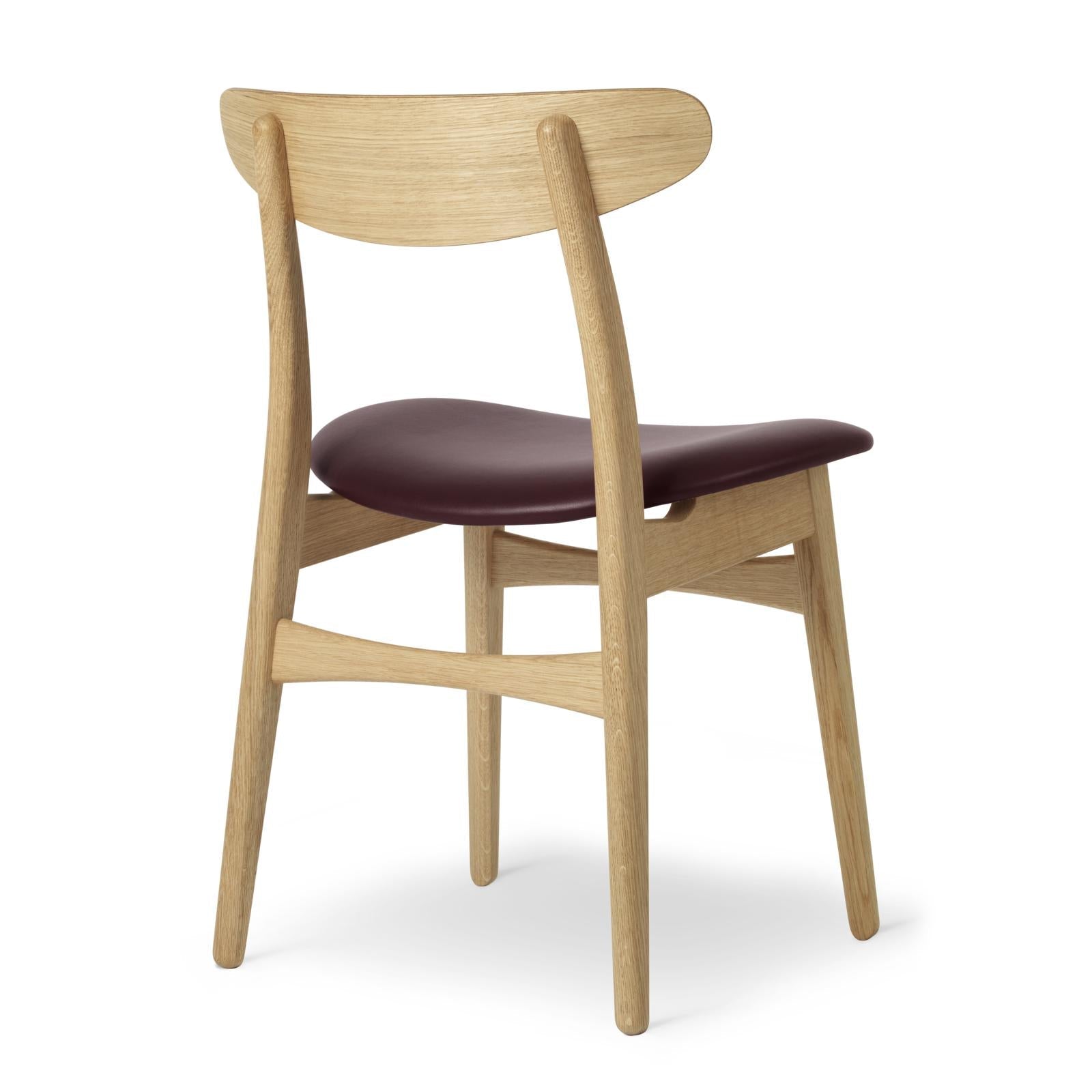 [product_category]-Carl Hansen Ch30p Chair, Oiled Oak, Burgundy Leather-Carl Hansen-CH30P-oiledoak-sif93-CAR-3