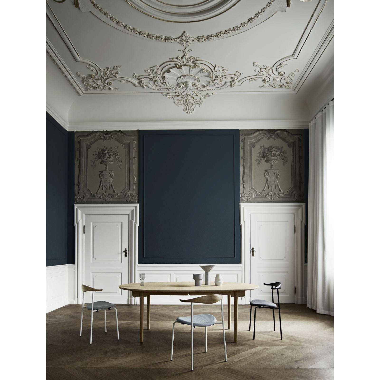 [product_category]-Carl Hansen Ch338 Dining Table Incl. 4 Additional Plates, White Oiled Oak-Carl Hansen-CH338-whiteoiledoak-inclfour-CAR-3