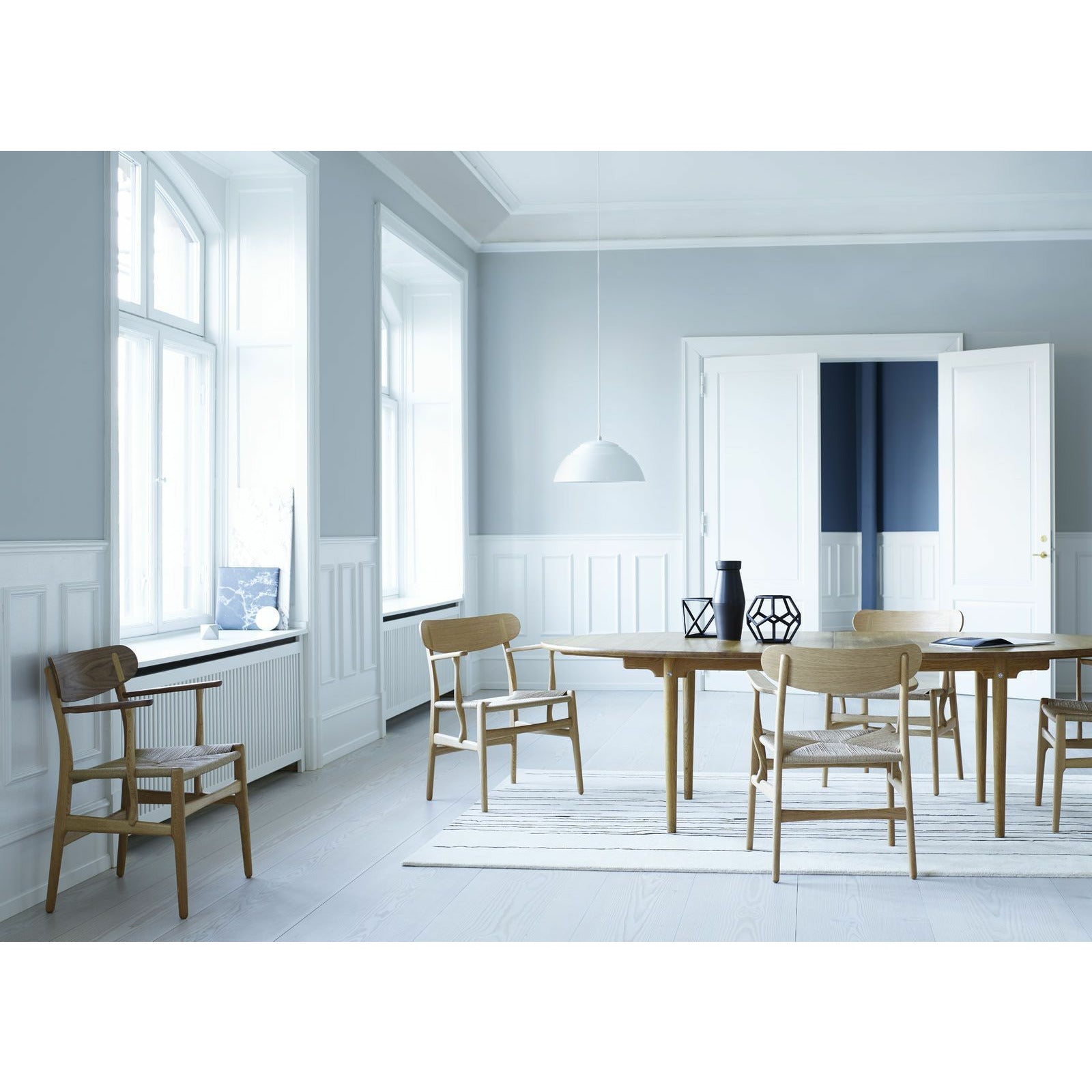 [product_category]-Carl Hansen Ch339 Dining Table Incl. 2 Additional Plates, White Oiled Oak-Carl Hansen-CH339-whiteoiledoak-incltwo-CAR-3