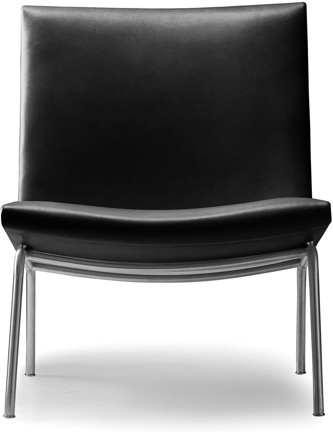 [product_category]-Carl Hansen Ch401 Kastrup Lounge Chair, Stainless Steel/Black Leather Thor 301-Carl Hansen-CH401-thor301-stainlesssteel-CAR-1