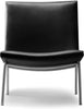 CH401 Kastrup Lounge Chair nerezová ocel/černá kůže Thor 301