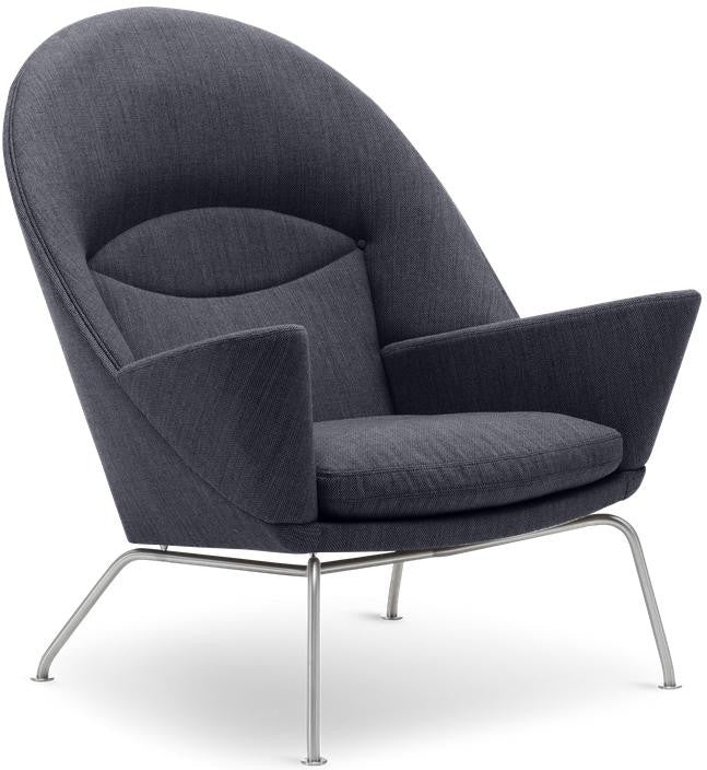 [product_category]-Carl Hansen Ch468 Oculus Chair, Stainless Steel/Dark Gray Fabric-Carl Hansen-ch468-grey-steel-CAR-1