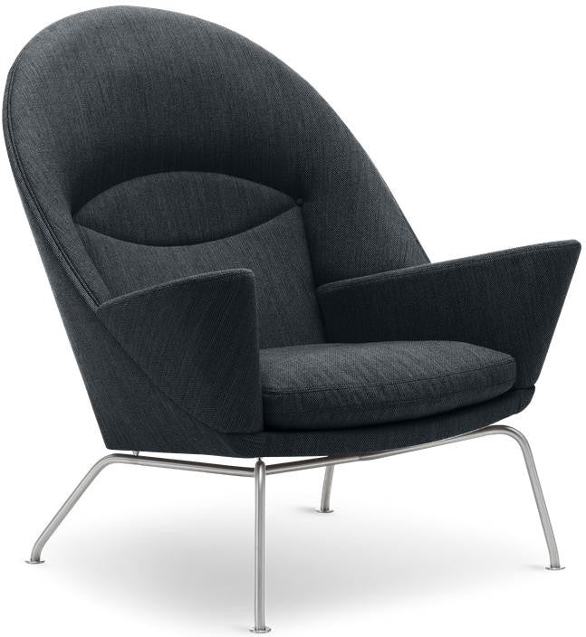 [product_category]-Carl Hansen Ch468 Oculus Chair, Steel /Dark Gray Fabric-Carl Hansen-ch468-hallingdal180-steel-CAR-1