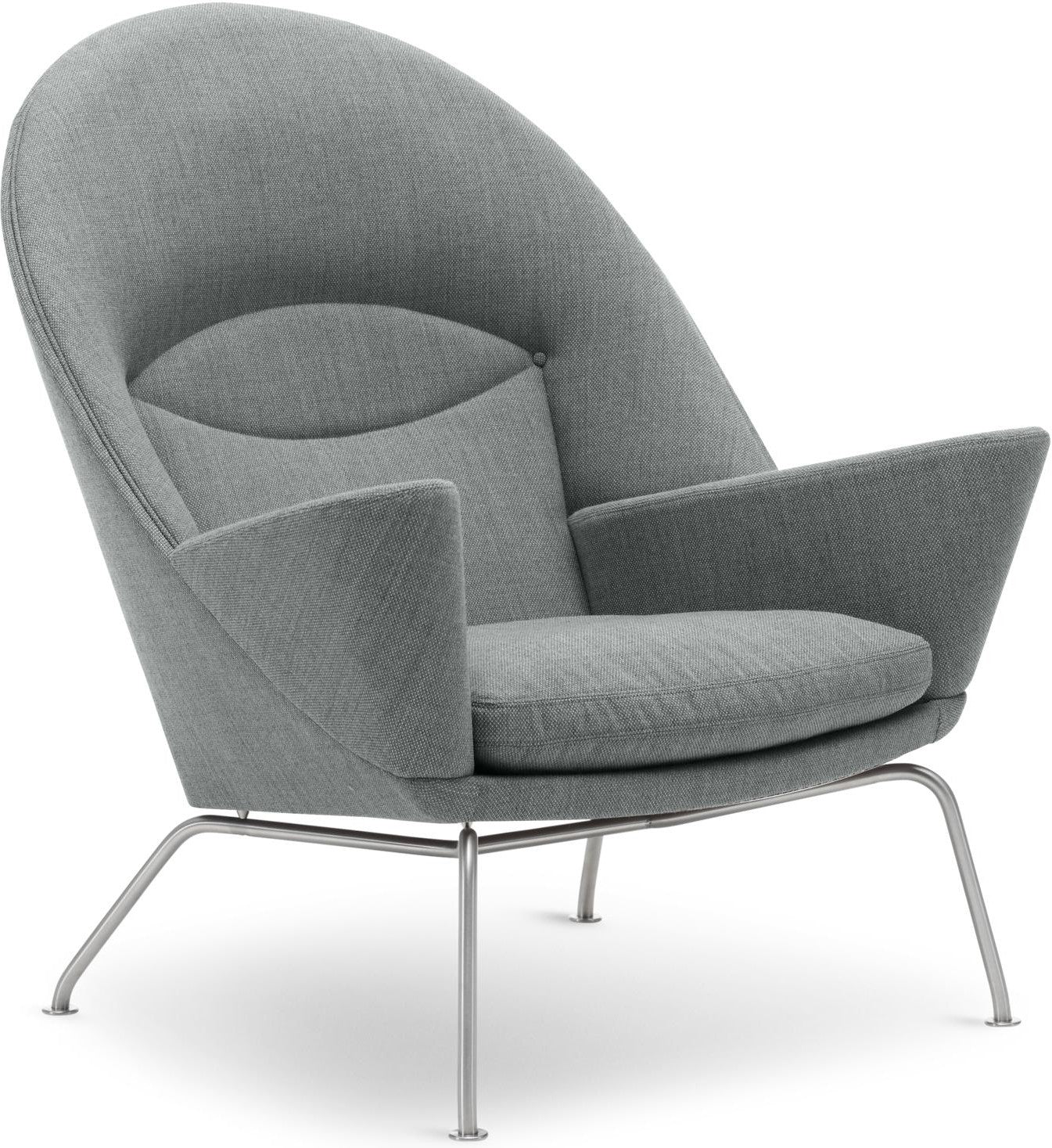 [product_category]-Carl Hansen Ch468 Oculus Chair, Steel/Light Gray Fabric-Carl Hansen-CH468-fiord151-stainlesssteel-CAR-1