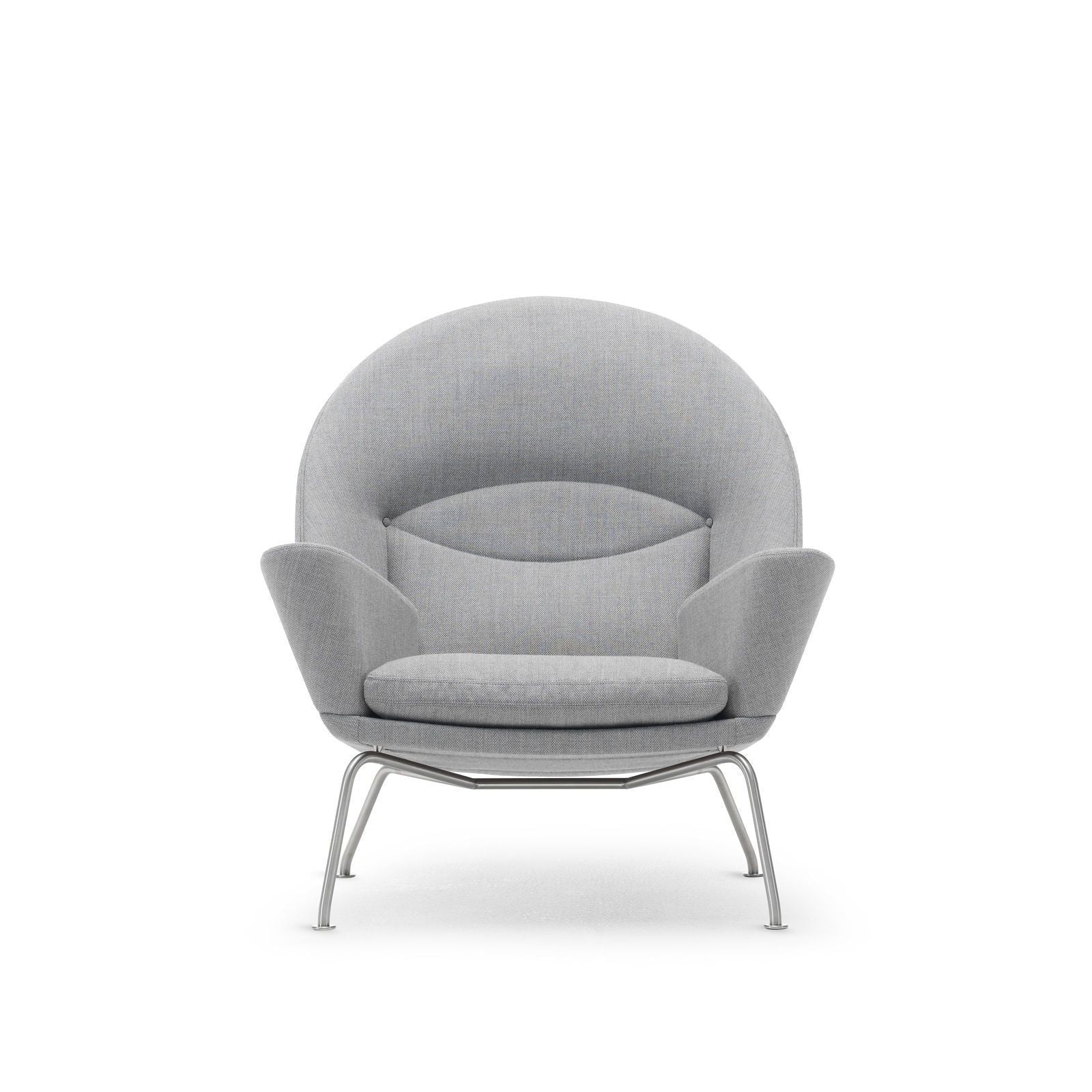 [product_category]-Carl Hansen Ch468 Oculus Chair, Steel/Light Gray Fabric-Carl Hansen-CH468-fiord151-stainlesssteel-CAR-2