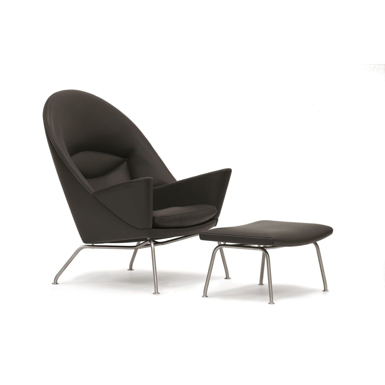 [product_category]-Carl Hansen Ch468 Oculus Chair, Steel/Light Gray Fabric-Carl Hansen-CH468-fiord151-stainlesssteel-CAR-4