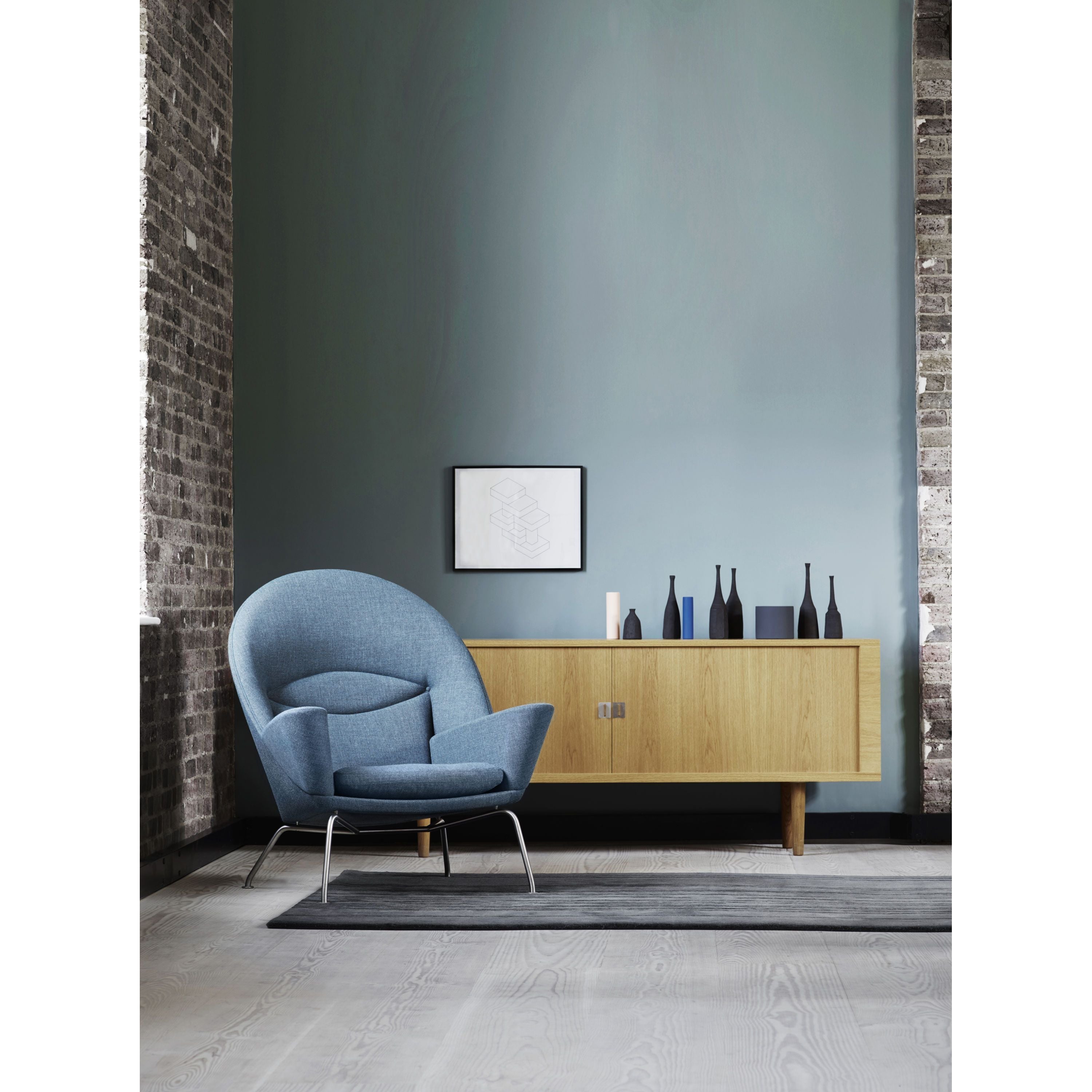 [product_category]-Carl Hansen Ch468 Oculus Chair, Steel/Light Gray Fabric-Carl Hansen-CH468-fiord151-stainlesssteel-CAR-7