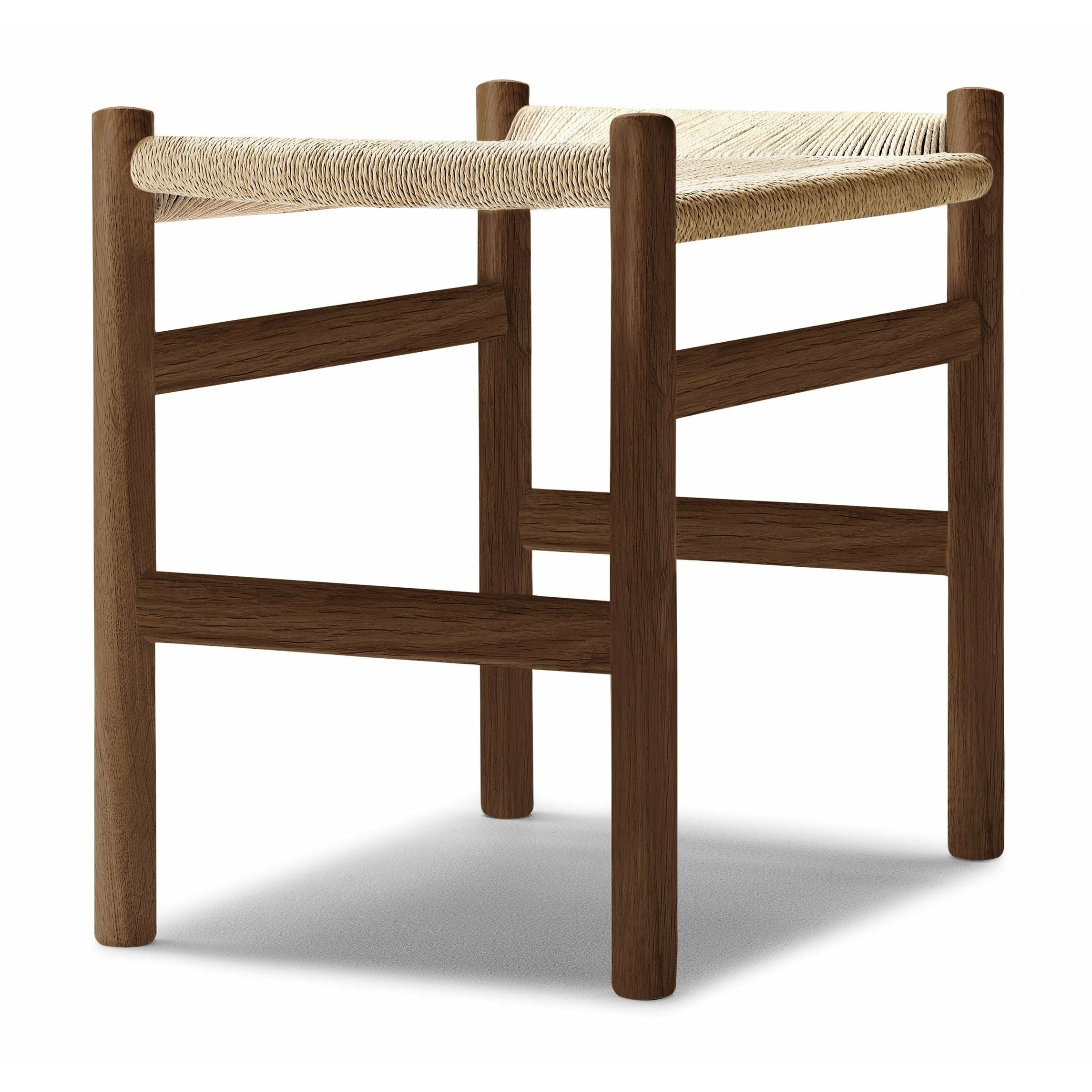 [product_category]-Carl Hansen Ch53 Footstool Oak Smoke Colored Oil 39 Cm, Natural Cord-Carl Hansen-CH53-oak-smokedoil-papercord-natural-39-CAR-2