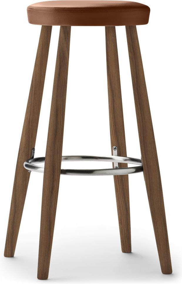 [product_category]-Carl Hansen Ch56 Bar Stool, Oiled Walnut/Brown Leather-Carl Hansen-ch56-brown-oiledwalnut-CAR-1