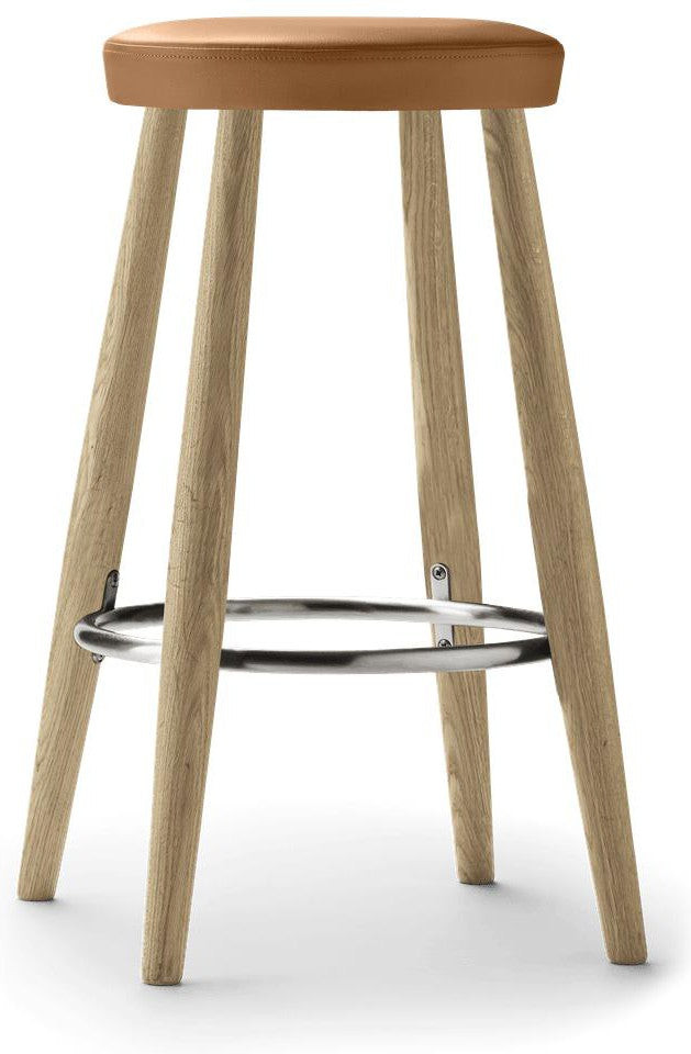 [product_category]-Carl Hansen Ch58 Bar Stool, Soaped Oak/Orange Leather-Carl Hansen-5714413174115-CH58-020-101-CMHR-LOKE7050-CAR-1