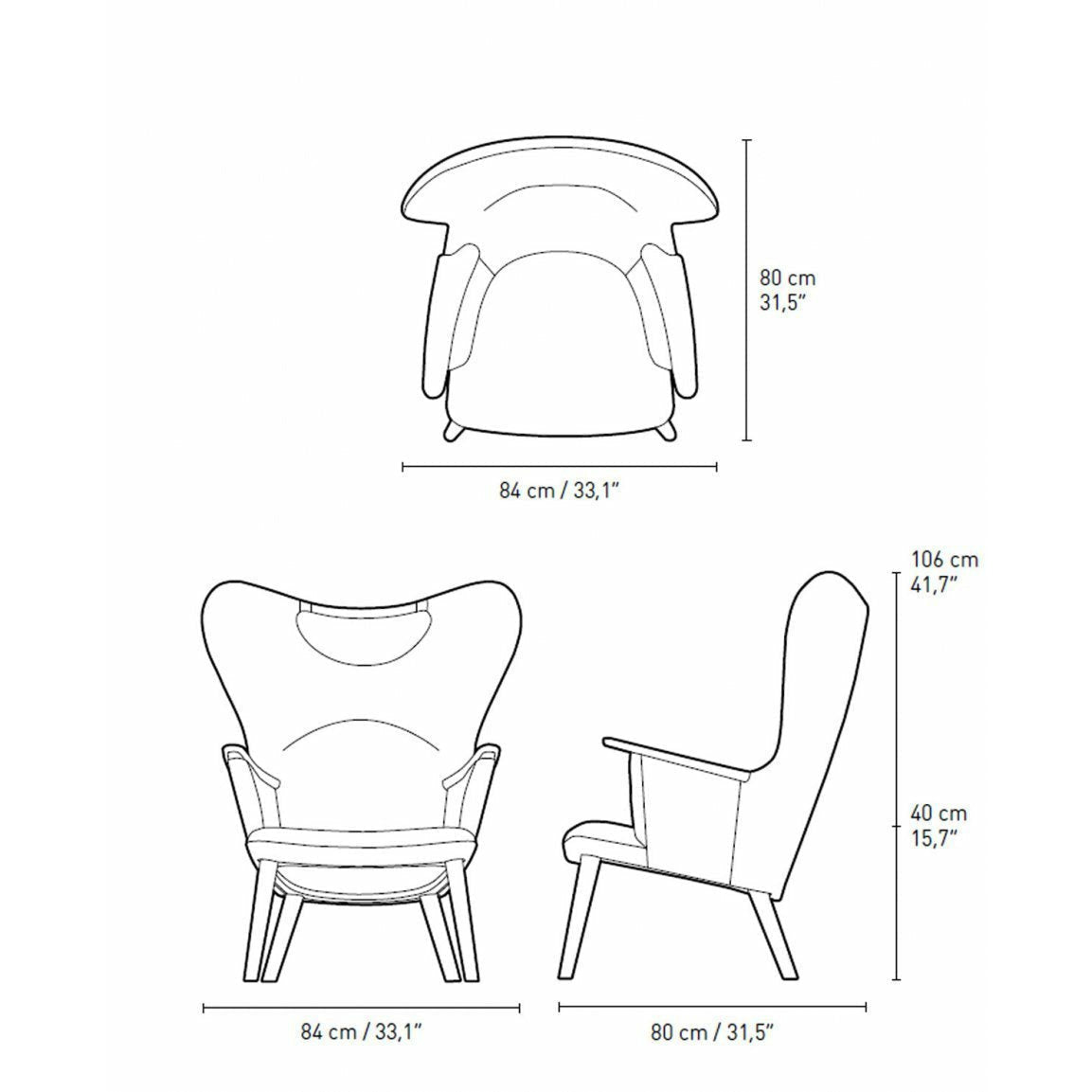 [product_category]-Carl Hansen Ch78 Mama Bear Lounge Chair, Oak Oil/Gray Fiord 0151-Carl Hansen-5714413715578-CH7833-CAR-5