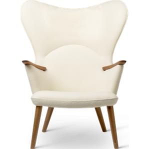 [product_category]-Carl Hansen Ch78 Mama Bear Lounge Chair, Walnut Oiled/White Hallingdal 100-Carl Hansen-5714413522176-CH7812-CAR-1