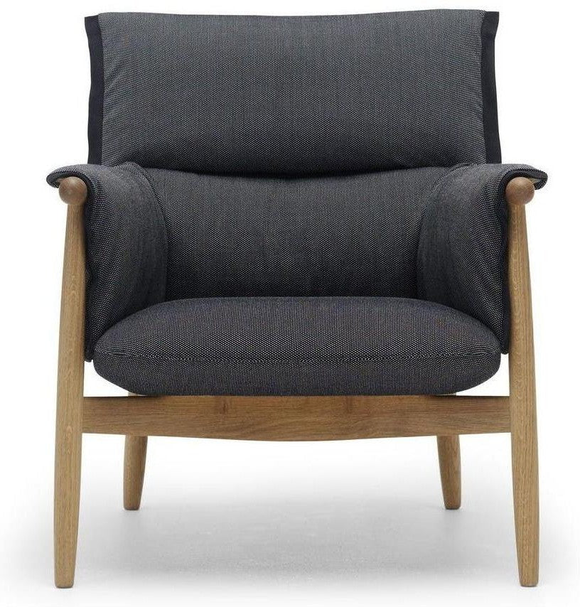 [product_category]-Carl Hansen E015 Embrace Lounge Chair, Oiled Oak/Dark Gray Fabric-Carl Hansen-5715230496169-CHE015-fiord191-oiledoak-CAR-1