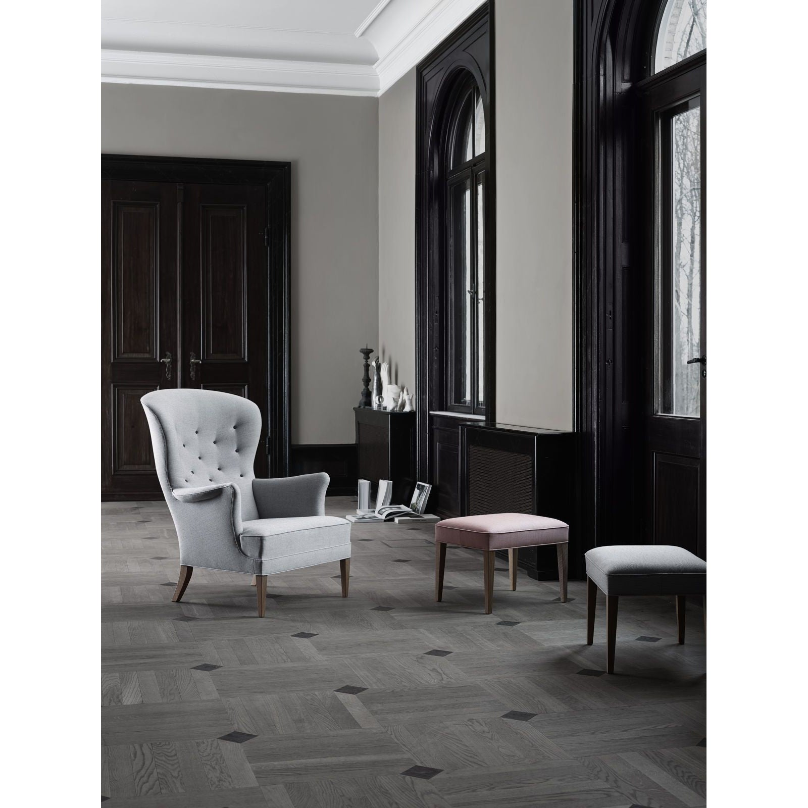 [product_category]-Carl Hansen Fh419 Heritage Chair, Black Oak/Light Gray Fabric-Carl Hansen-CHFH419-fiord151-blackoak-CAR-3