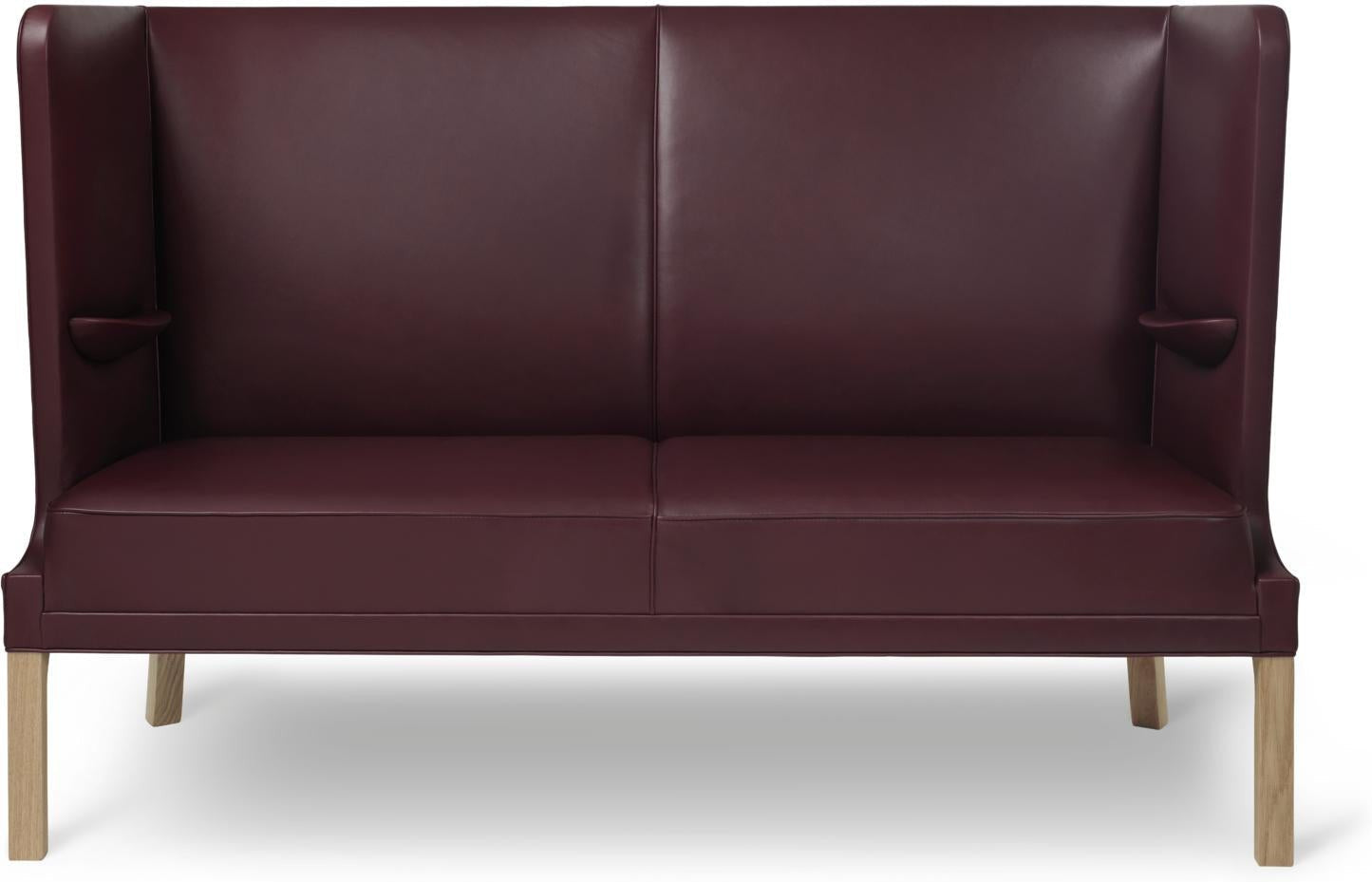 [product_category]-Carl Hansen Fh436 Coupé Sofa, Oiled Oak/Burgundy Leather-Carl Hansen-FH436-oiledoak-sif93-CAR-1