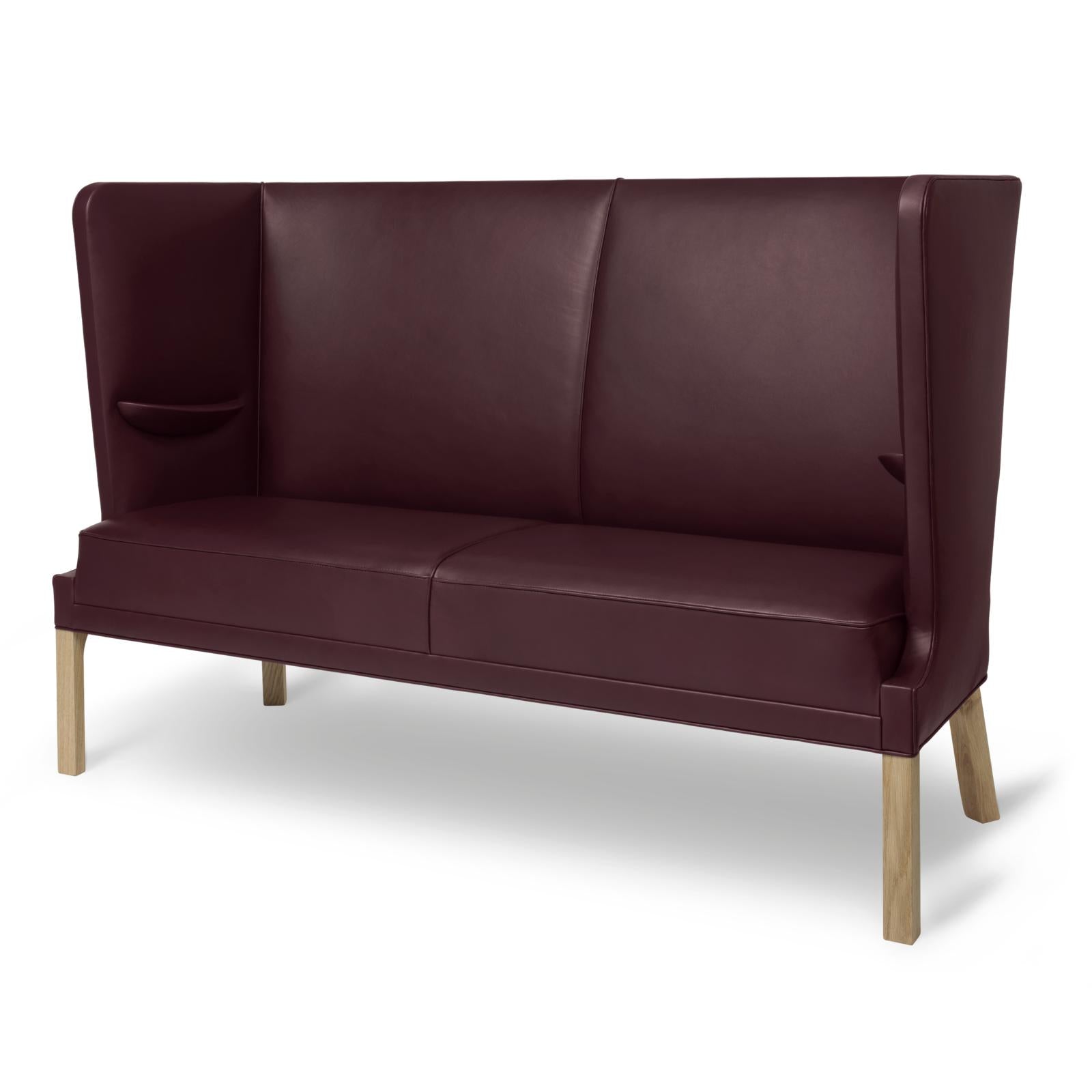 [product_category]-Carl Hansen Fh436 Coupé Sofa, Oiled Oak/Burgundy Leather-Carl Hansen-FH436-oiledoak-sif93-CAR-2