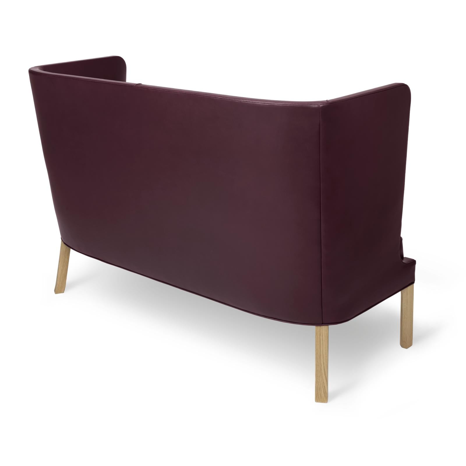 [product_category]-Carl Hansen Fh436 Coupé Sofa, Oiled Oak/Burgundy Leather-Carl Hansen-FH436-oiledoak-sif93-CAR-3