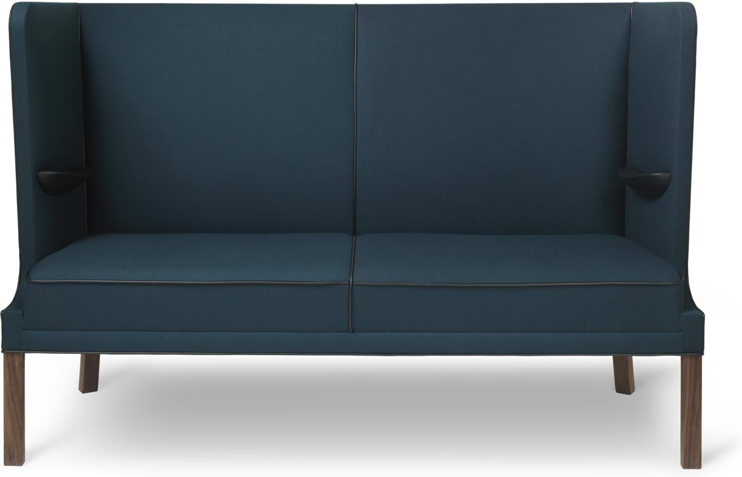 [product_category]-Carl Hansen Fh436 Coupé Sofa, Oiled Walnut/Blue Fabric-Carl Hansen-FH436-oiledwalnut-forestnap992-CAR-1