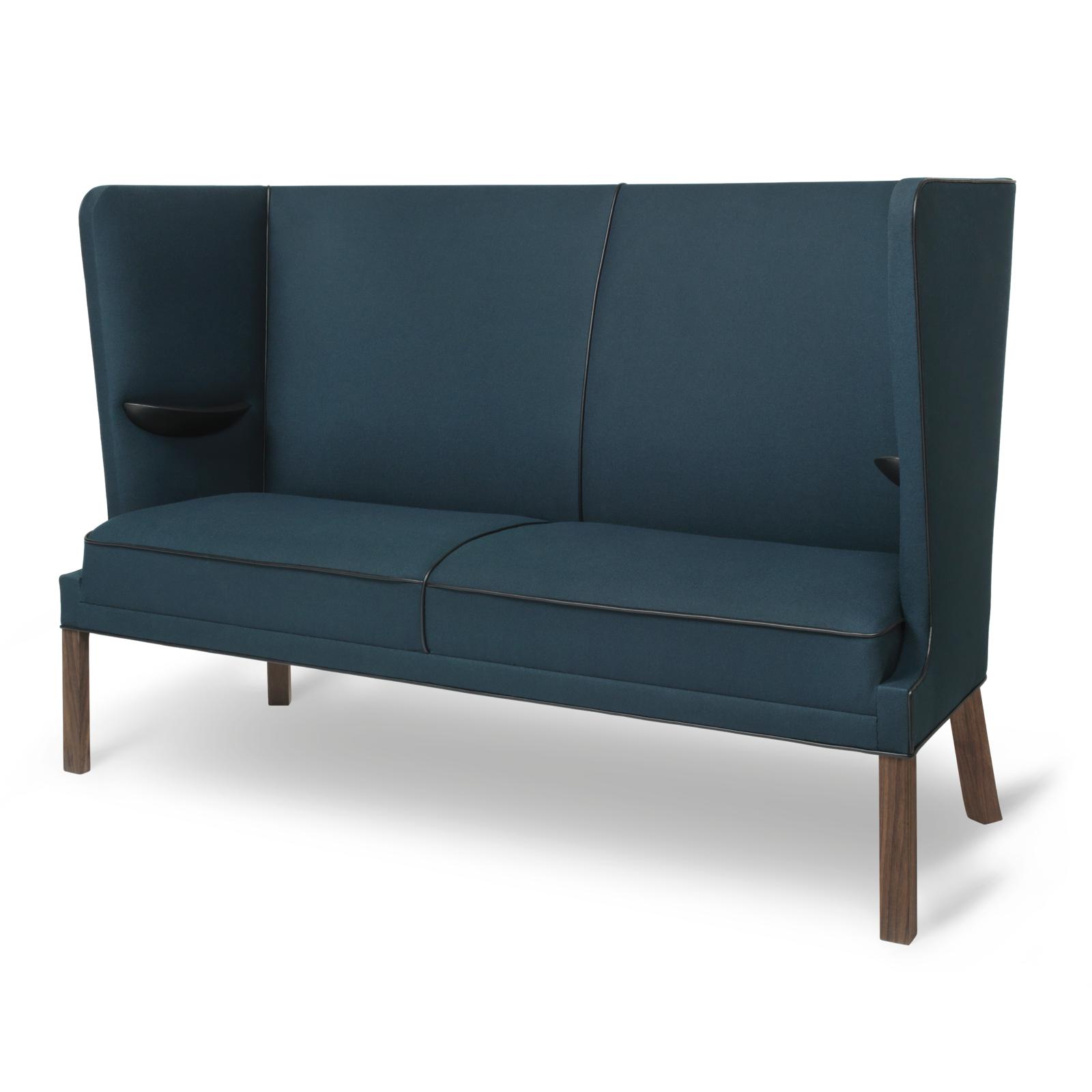[product_category]-Carl Hansen Fh436 Coupé Sofa, Oiled Walnut/Blue Fabric-Carl Hansen-FH436-oiledwalnut-forestnap992-CAR-2