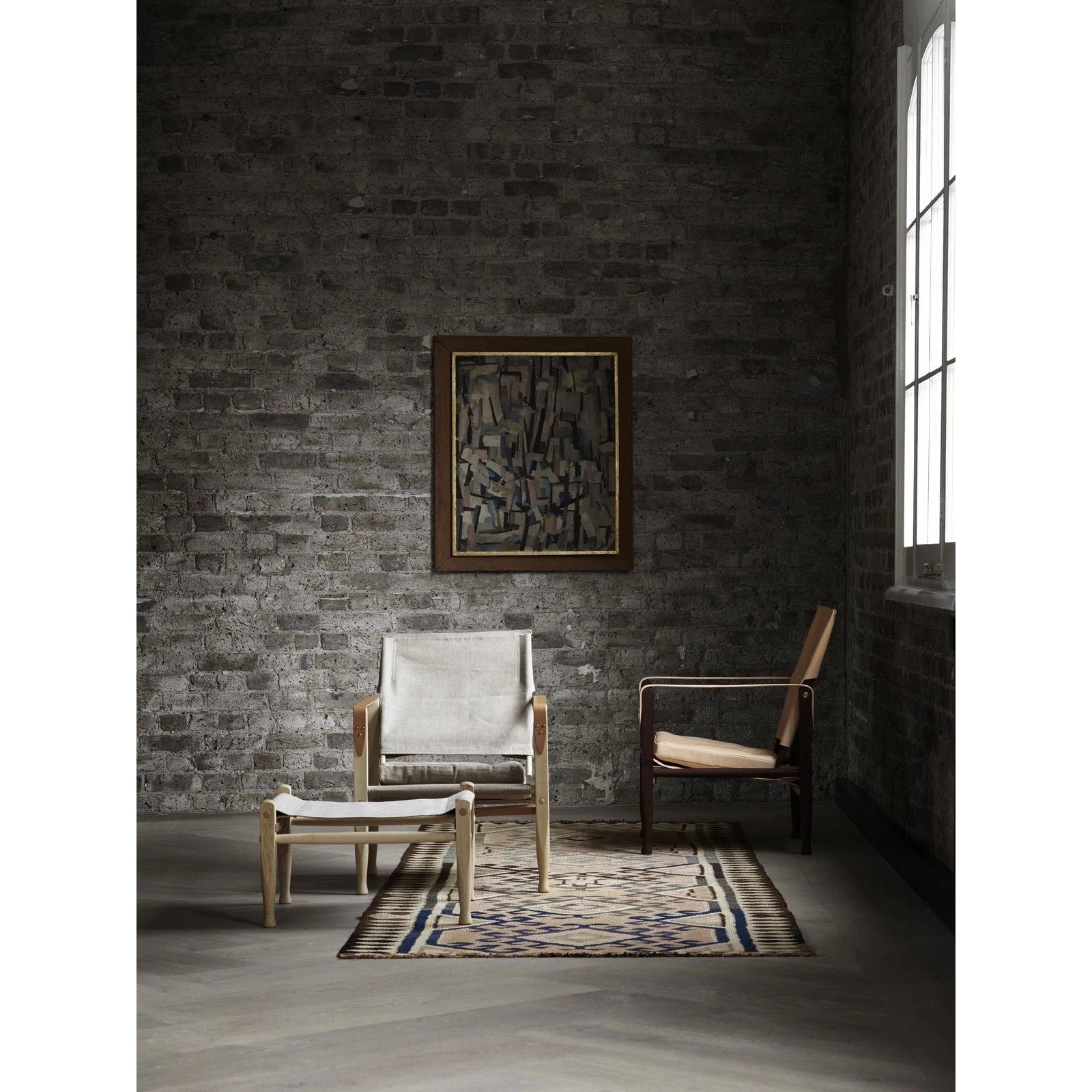 [product_category]-Carl Hansen Kk97170 Safari Footstool, Oiled Ash/Natural-Carl Hansen-5714413938588-CHKK97170-naturalcanvas-oiledash-CAR-4