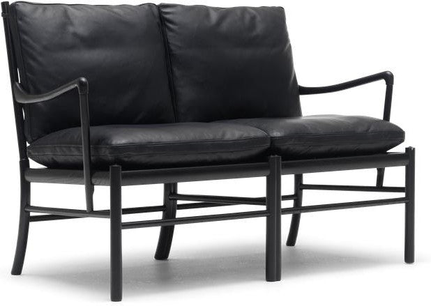[product_category]-Carl Hansen Ow149 2 Colonial Sofa, Colored Oak/Black Leather-Carl Hansen-ow149-2-sif98-ncss9000-n-CAR-1