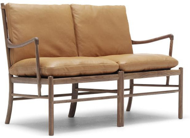 [product_category]-Carl Hansen Ow149 2 Colonial Sofa, Oiled Walnut/Light Brown Leather-Carl Hansen-ow149-2-sif95-oiledwalnut-CAR-1