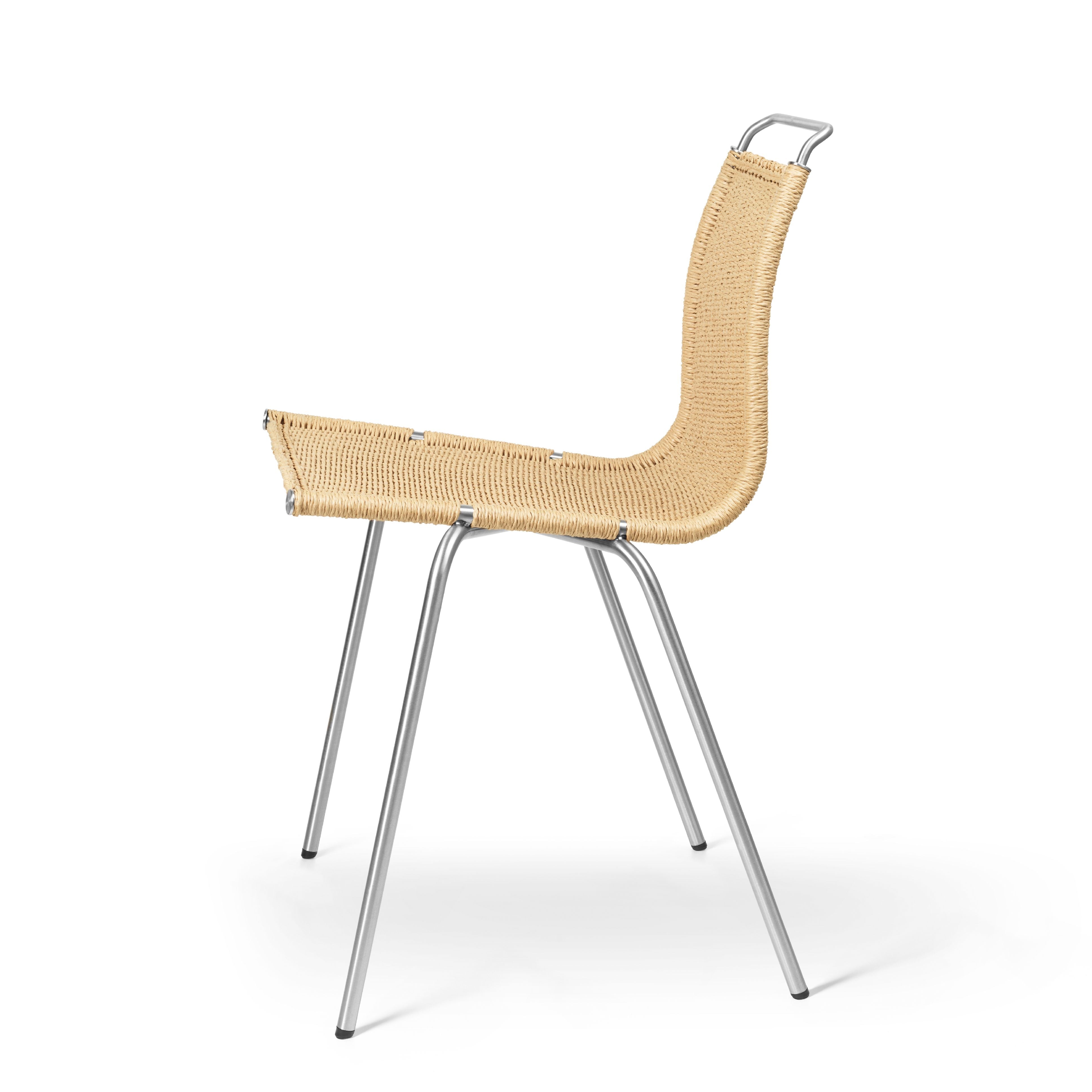 [product_category]-Carl Hansen Pk1 Chair, Stainless Brushed Steel/Natural Paper Cord-Carl Hansen-5715397223165-PK1-Rustfrit-011-CAR-2