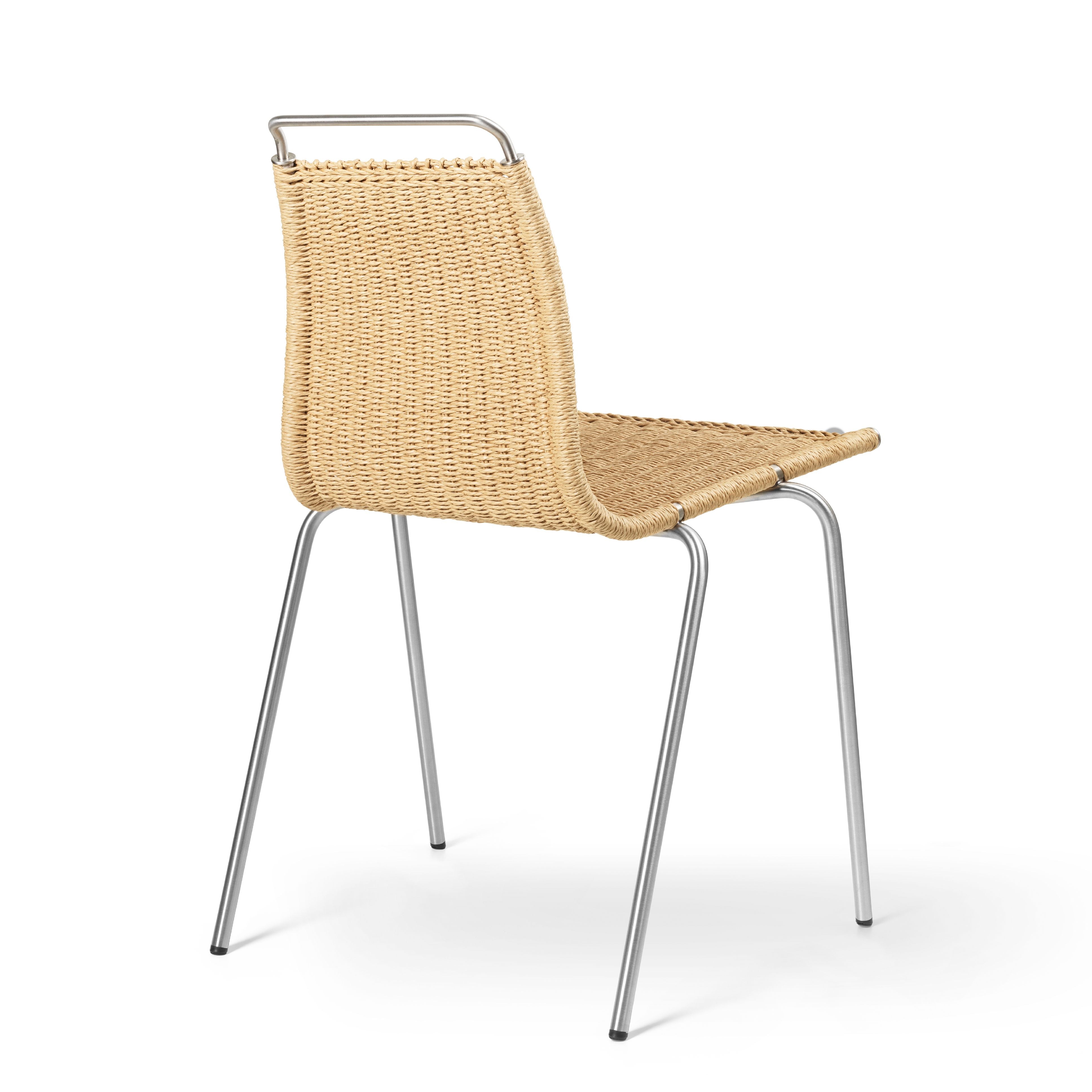 [product_category]-Carl Hansen Pk1 Chair, Stainless Brushed Steel/Natural Paper Cord-Carl Hansen-5715397223165-PK1-Rustfrit-011-CAR-3