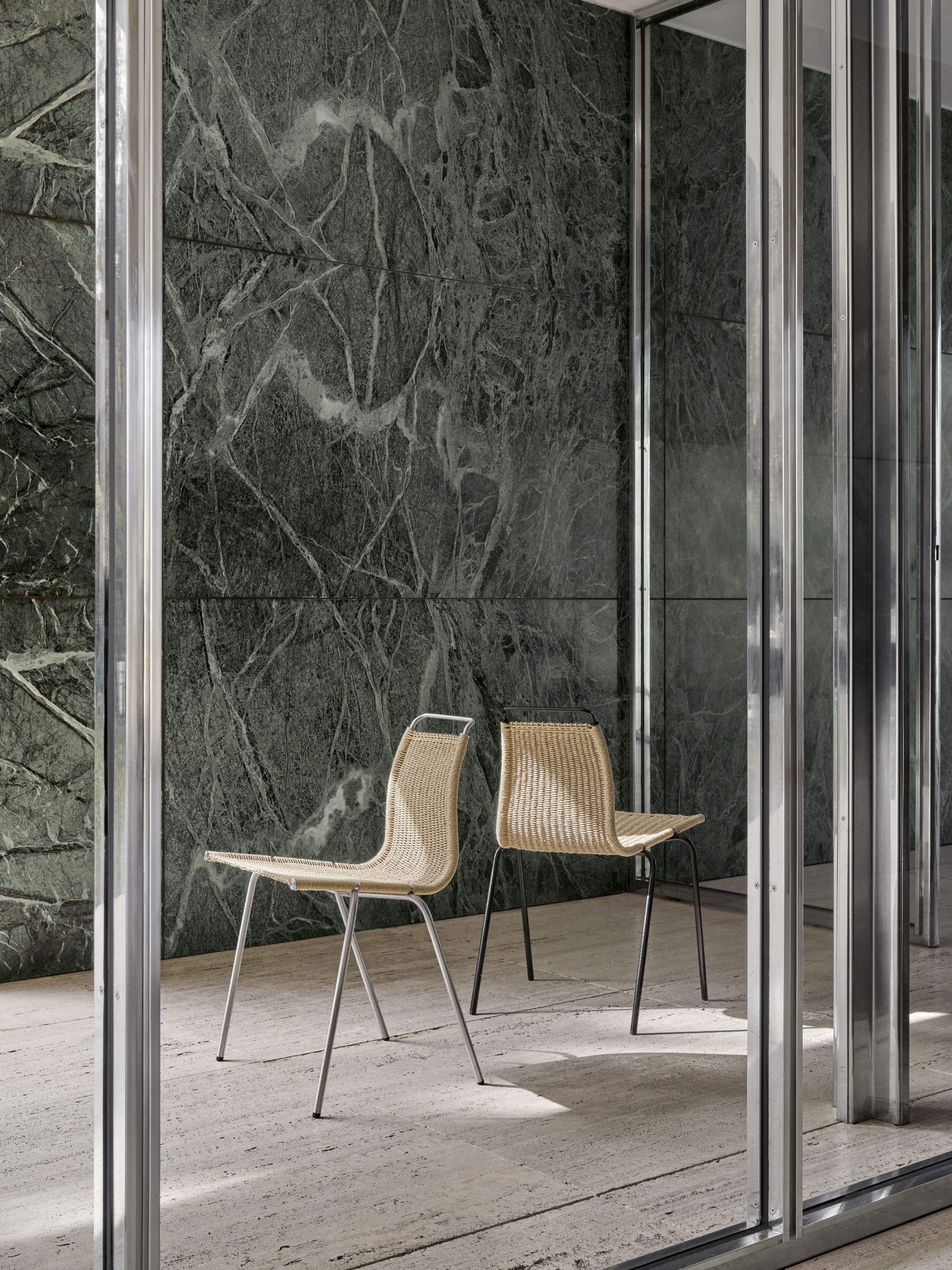 [product_category]-Carl Hansen Pk1 Chair, Stainless Brushed Steel/Natural Paper Cord-Carl Hansen-5715397223165-PK1-Rustfrit-011-CAR-5
