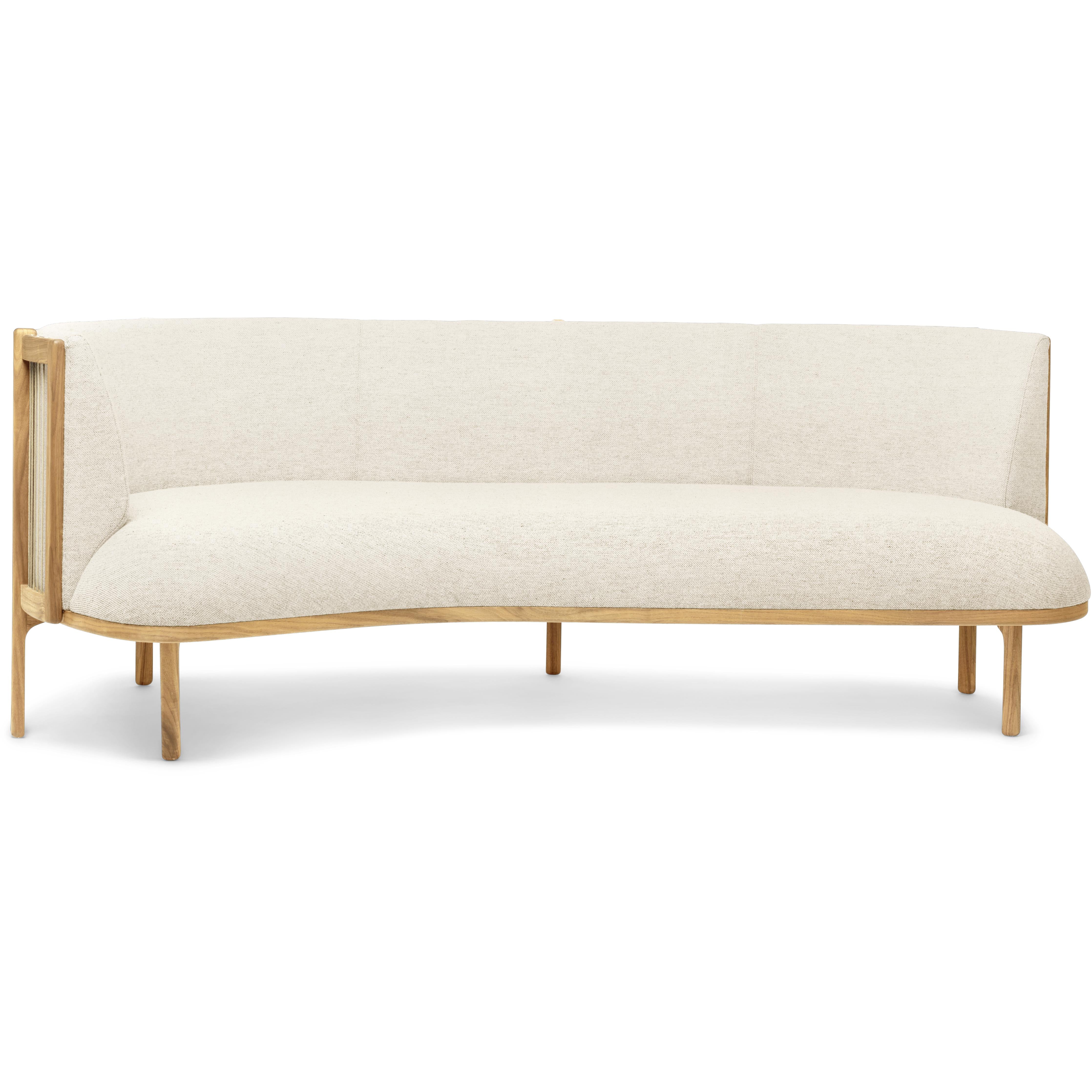 [product_category]-Carl Hansen Rf1903 L Sideways Sofa 3 Seater Left Oak Oil/Hallingdal 100 Fabric, White/Natural Brown-Carl Hansen-RF1903-L-oak-oil-hallingdal65-100-CAR-2