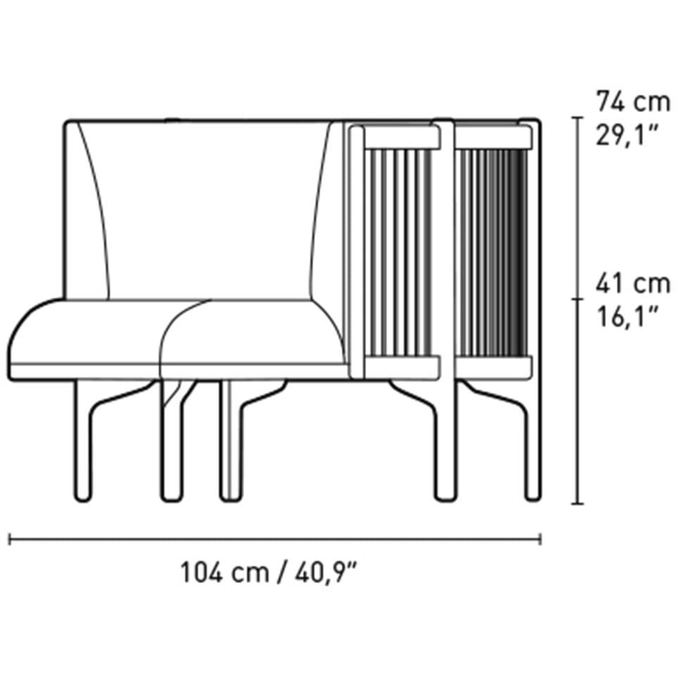 [product_category]-Carl Hansen Rf1903 L Sideways Sofa 3 Seeater Left Oak Oil/Fiord Fabric, Gray/Natural Brown-Carl Hansen-RF1903-L-oak-oil-Fiord-751-CAR-11