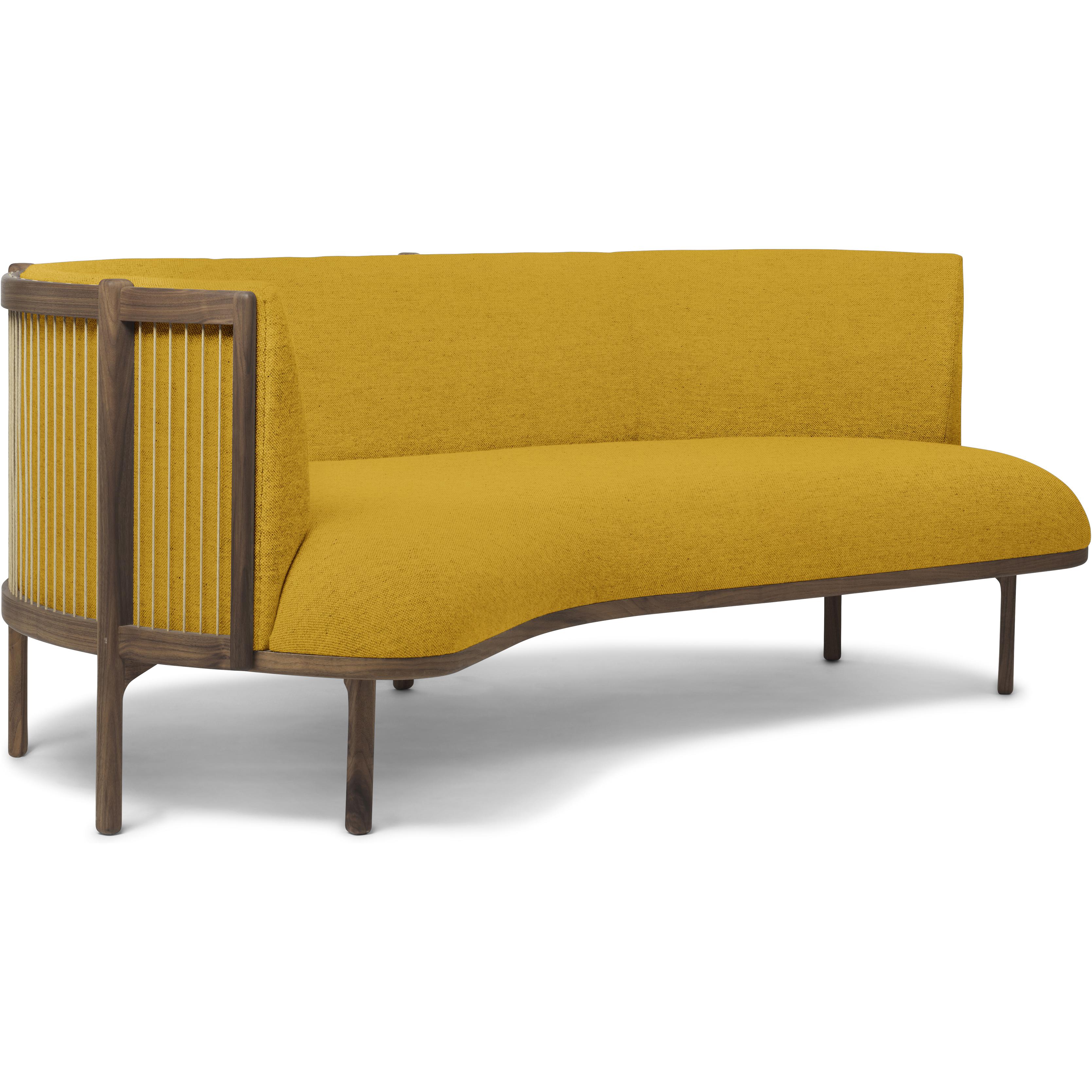 [product_category]-Carl Hansen Rf1903 L Sideways Sofa 3 Seeater Left Walnut Oil/Hallingdal 457 Fabric, Yellow/Natural Brown-Carl Hansen-RF1903-L-walnut-oil-hallingdal65-457-CAR-1