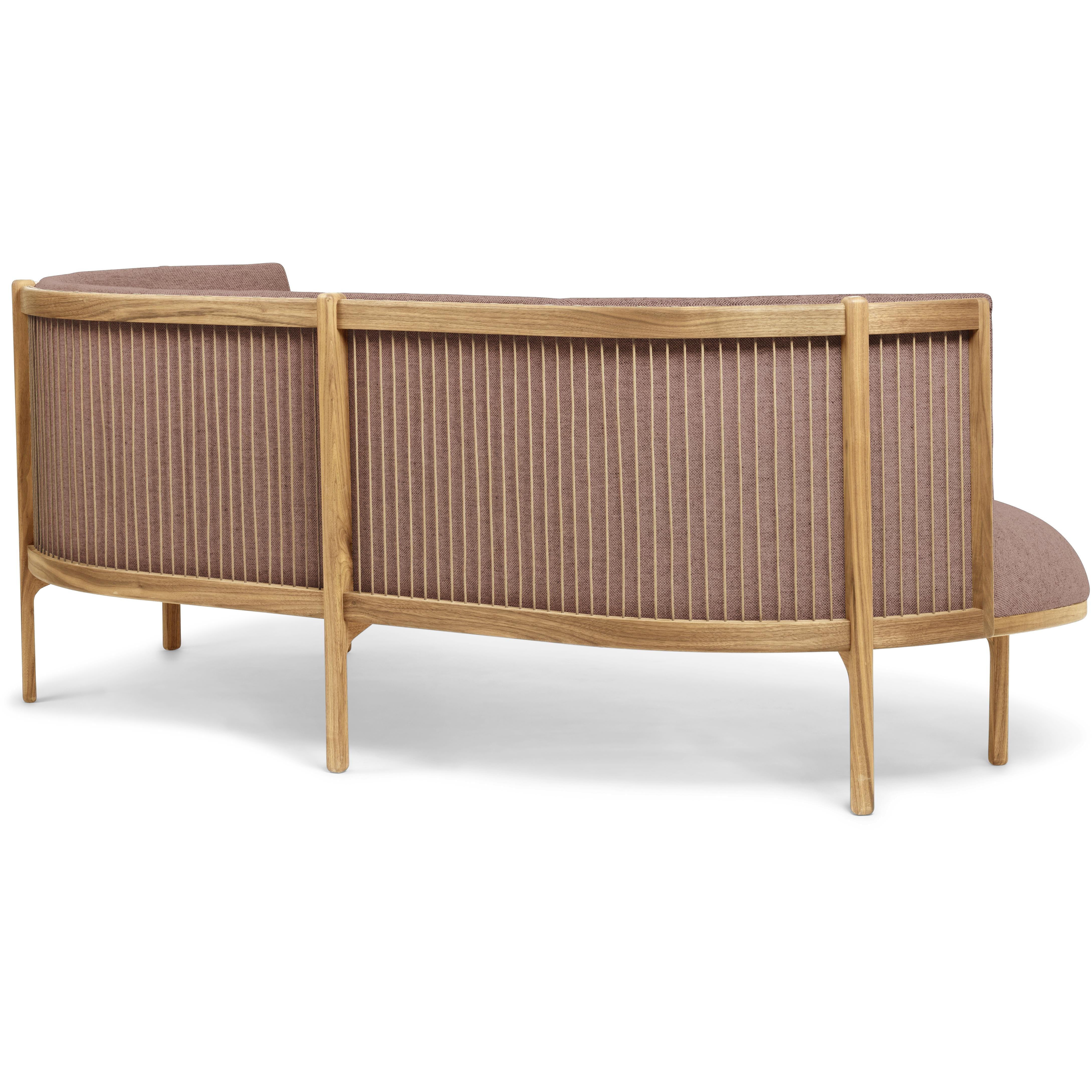 [product_category]-Carl Hansen Rf1903 R Sideways Sofa 3 Seater Right Oak Oil/Fiord Fabric, Pink/Natural Brown-Carl Hansen-RF1903-R-oak-oil-Fiord-551-CAR-3