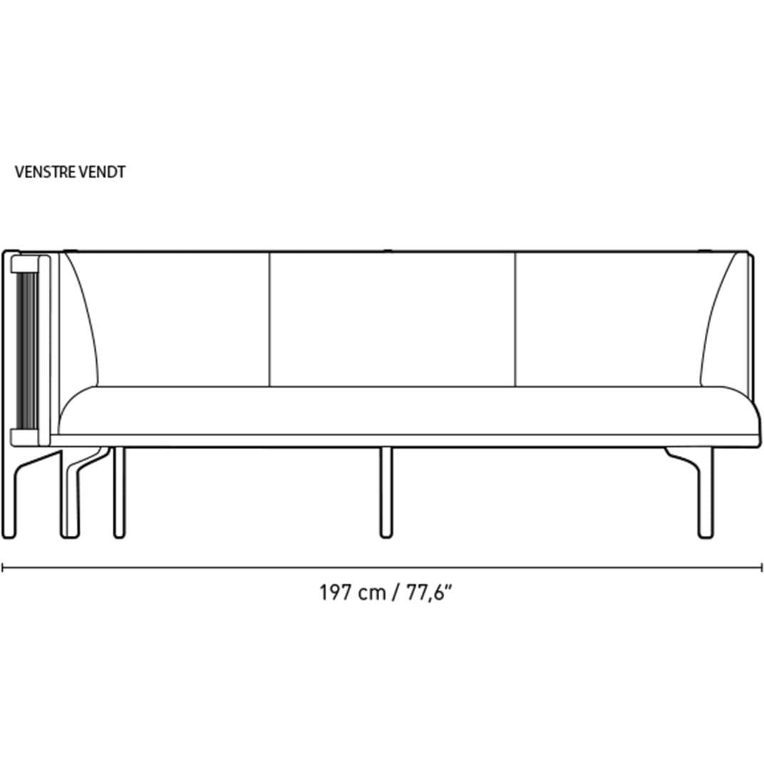 [product_category]-Carl Hansen Rf1903 R Sideways Sofa 3 Seater Right Oak Oil/Hallingdal 100 Fabric, White/Natural Brown-Carl Hansen-RF1903-R-oak-oil-hallingdal65-100-CAR-10