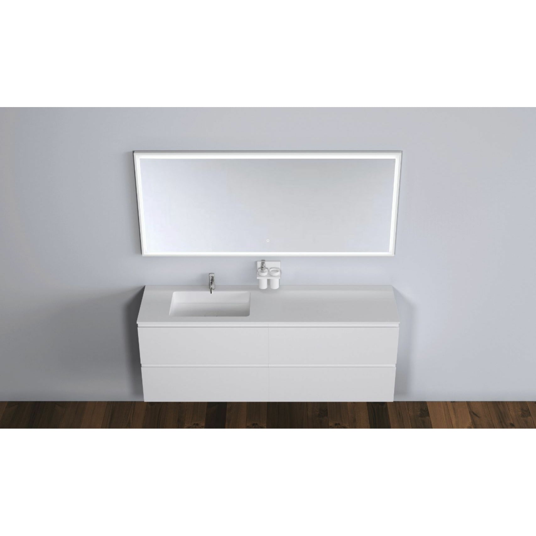 [product_category]-Copenhagen Bath Malmö Cabinet With Left Romsø Sink, L160 Cm-Copenhagen Bath-5700300102101-30010210-COP-4