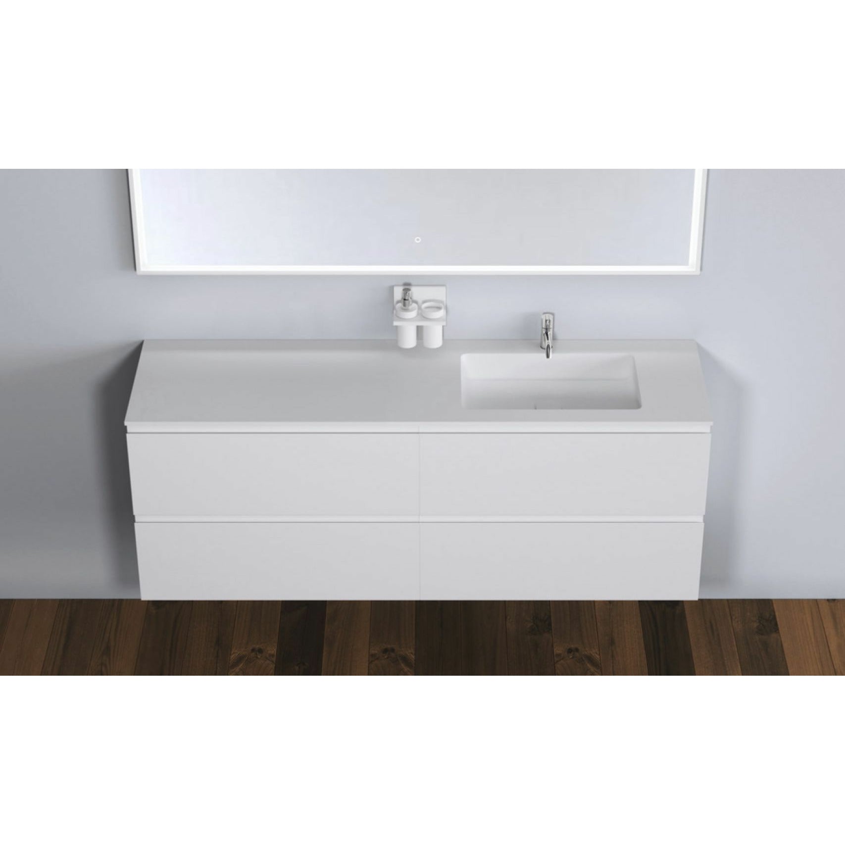 [product_category]-Copenhagen Bath Malmö Cabinet With Right Romsø Sink, L160 Cm-Copenhagen Bath-5700300102118-30010211-COP-4