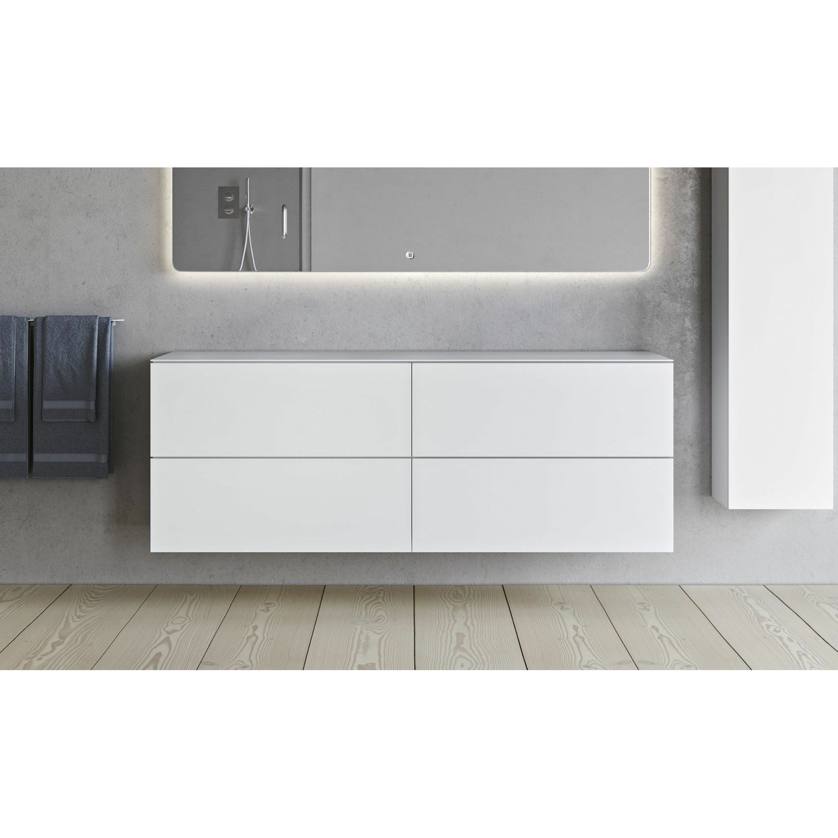 [product_category]-Copenhagen Bath Sq2 Double Cabinet With Countertop, L160 Cm-Copenhagen Bath-5700300102453-30010245-COP-2