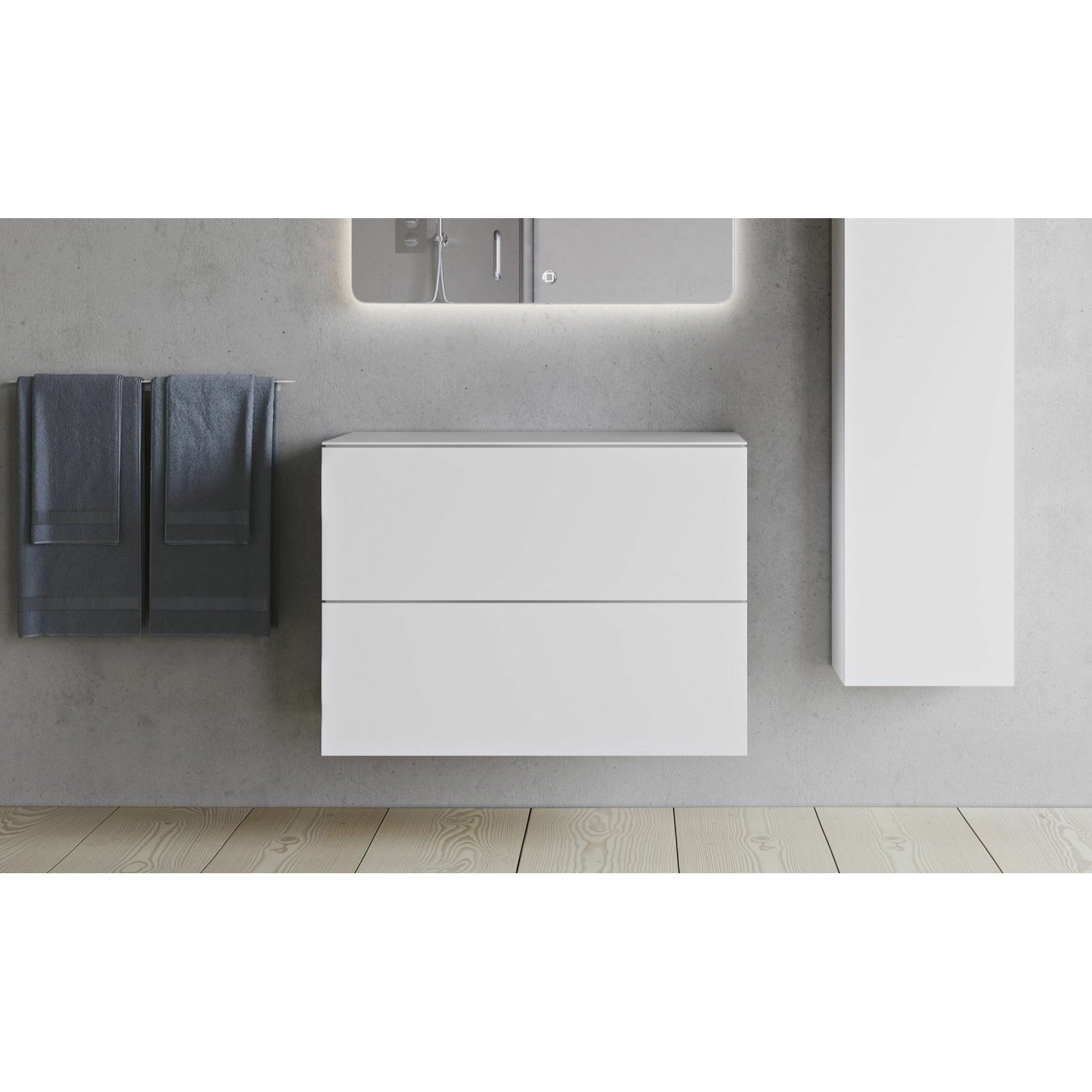 [product_category]-Copenhagen Bath Sq2 Double Cabinet With Countertop, L80 Cm-Copenhagen Bath-5700300102422-30010242-COP-2