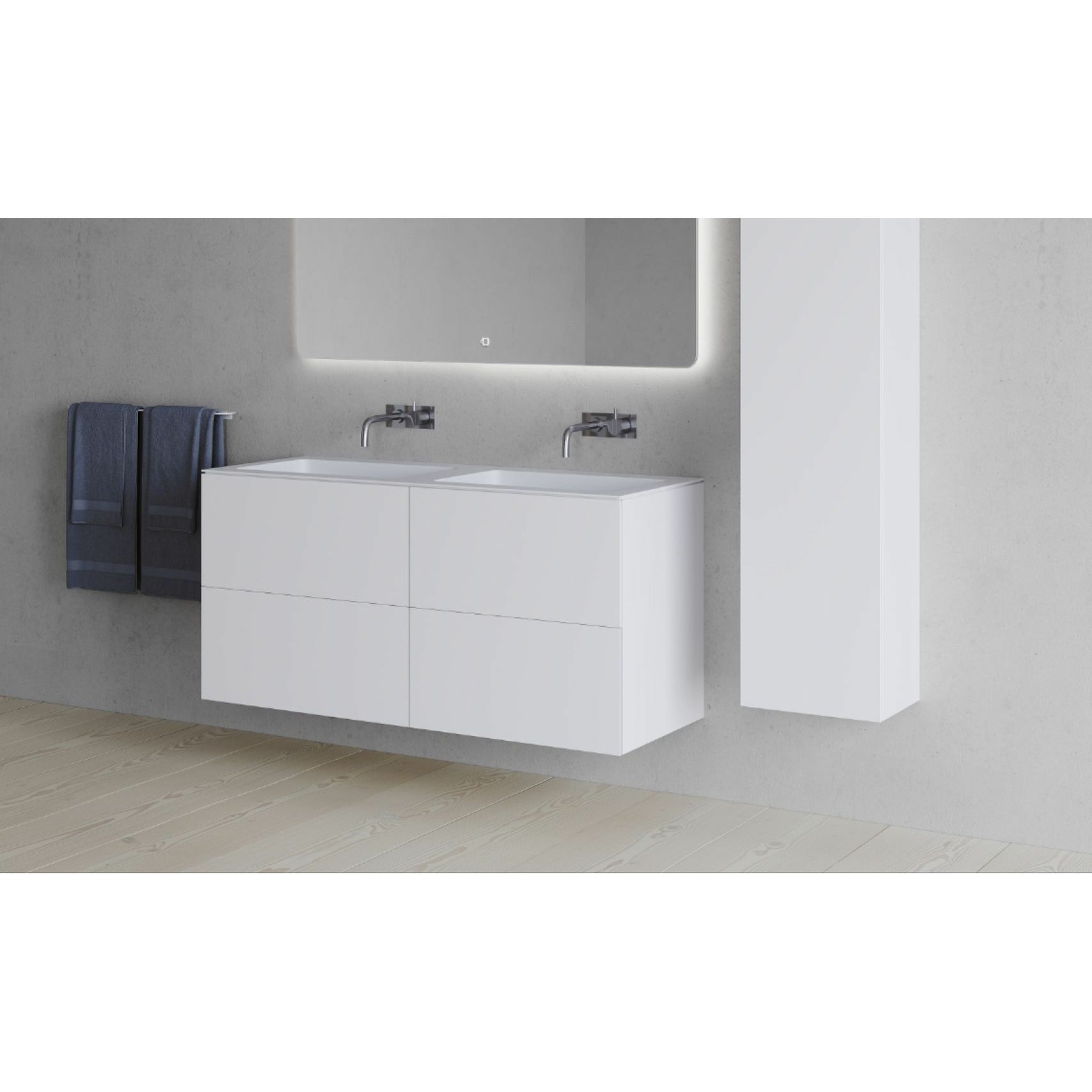 [product_category]-Copenhagen Bath Sq2 Double Cabinet With Double Washing, L120 Cm-Copenhagen Bath-5700300101623-30010162-COP-3